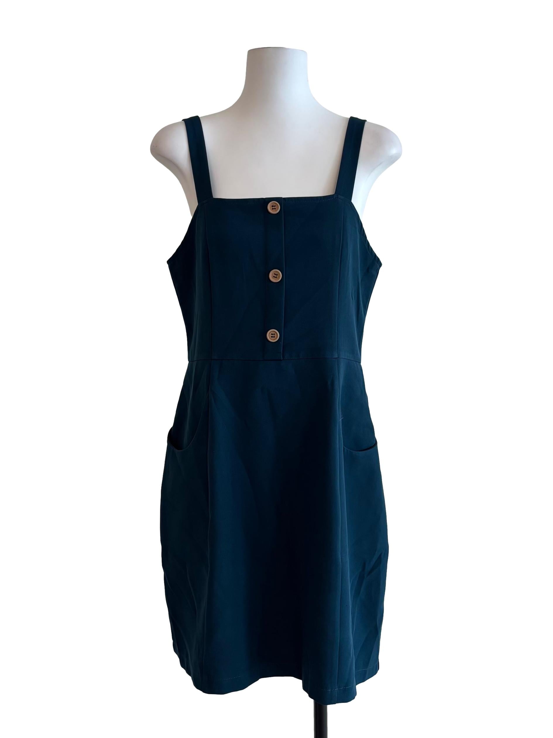 Teal Apron Sheath Dress