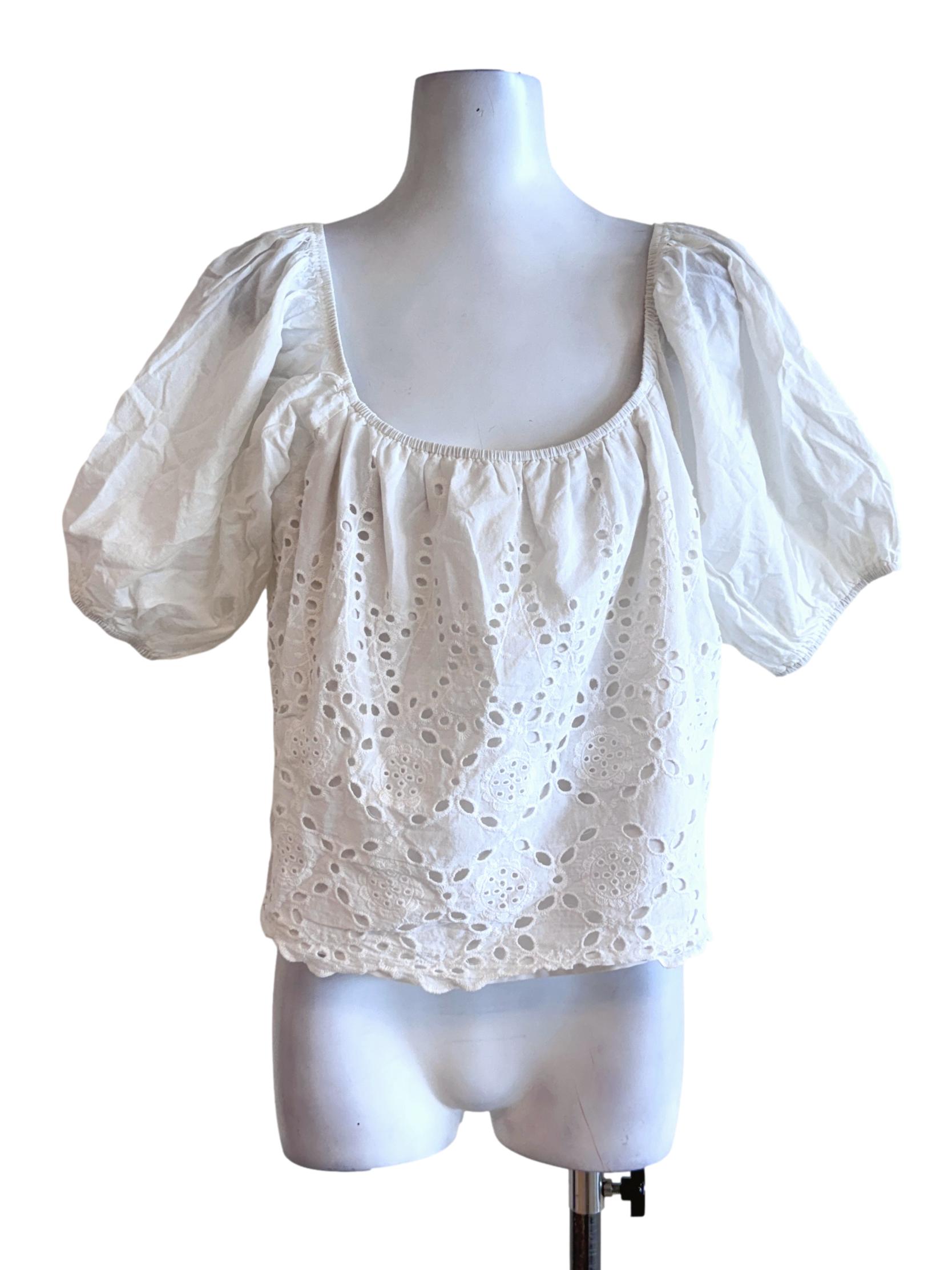 White Patterned Gypsy Top