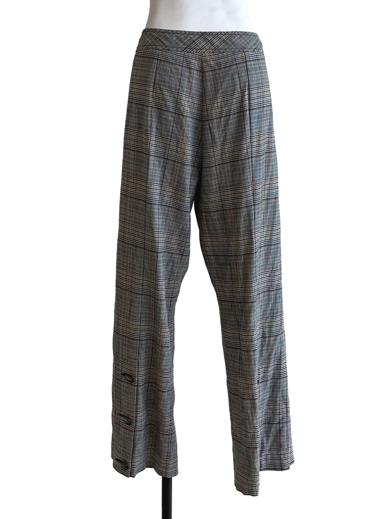 Ash Grey Vintage Checked Pants