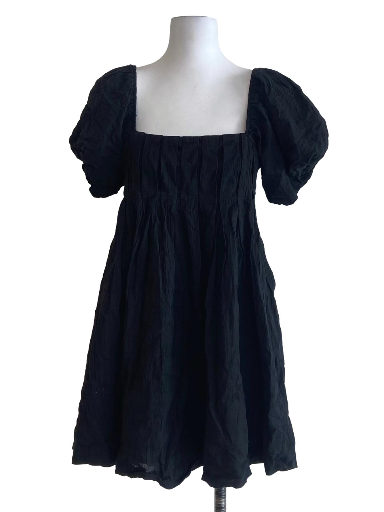 Black Square Neck Mini Dress