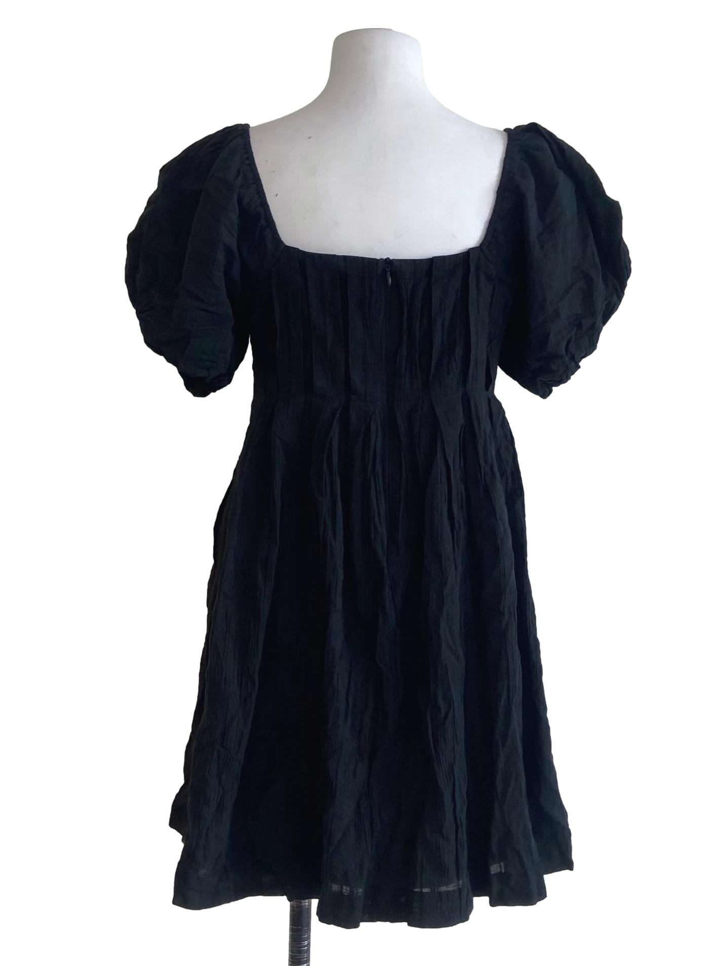 Black Square Neck Mini Dress