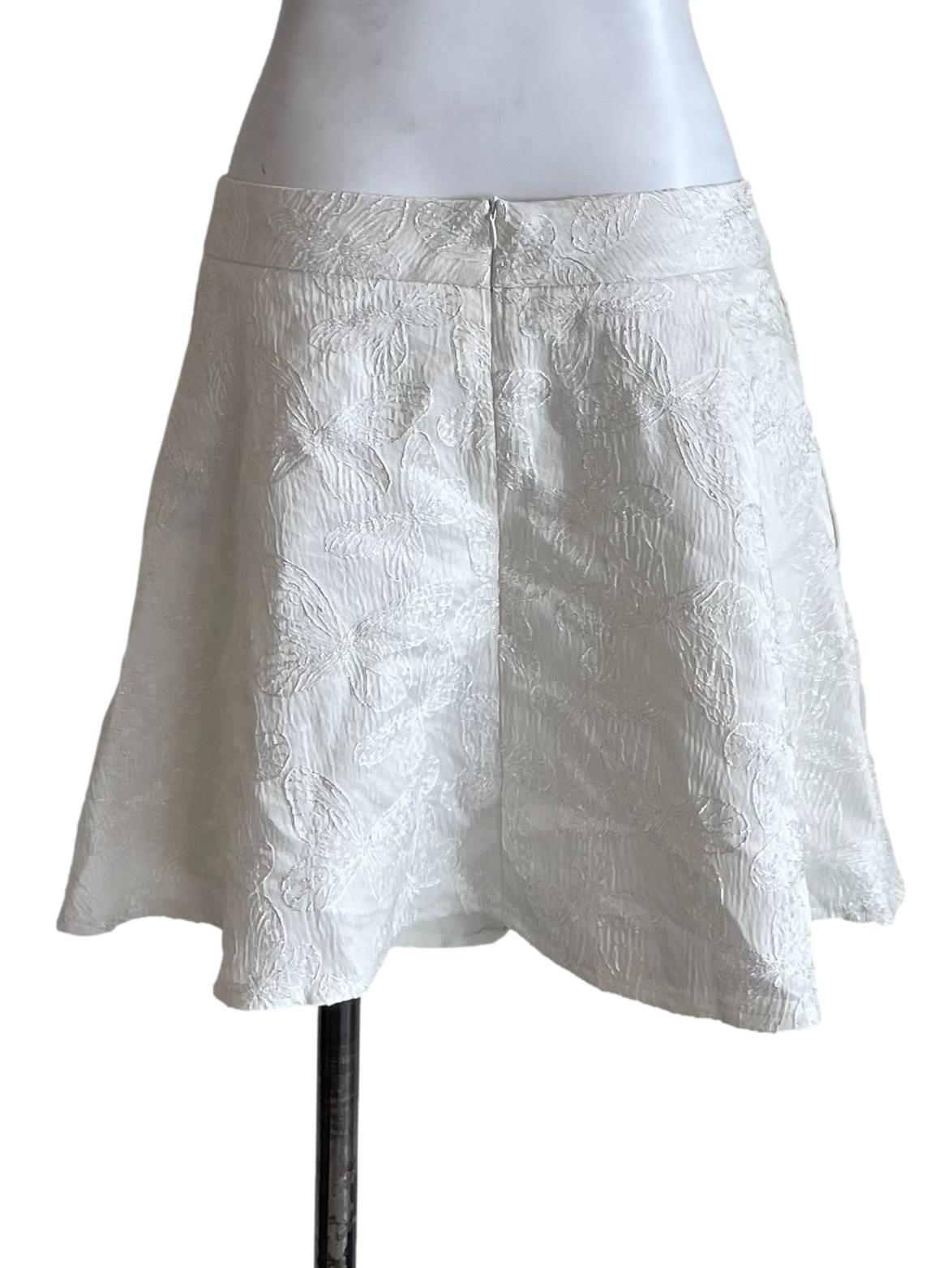 Off White Butterfly Flip Mini Skirt
