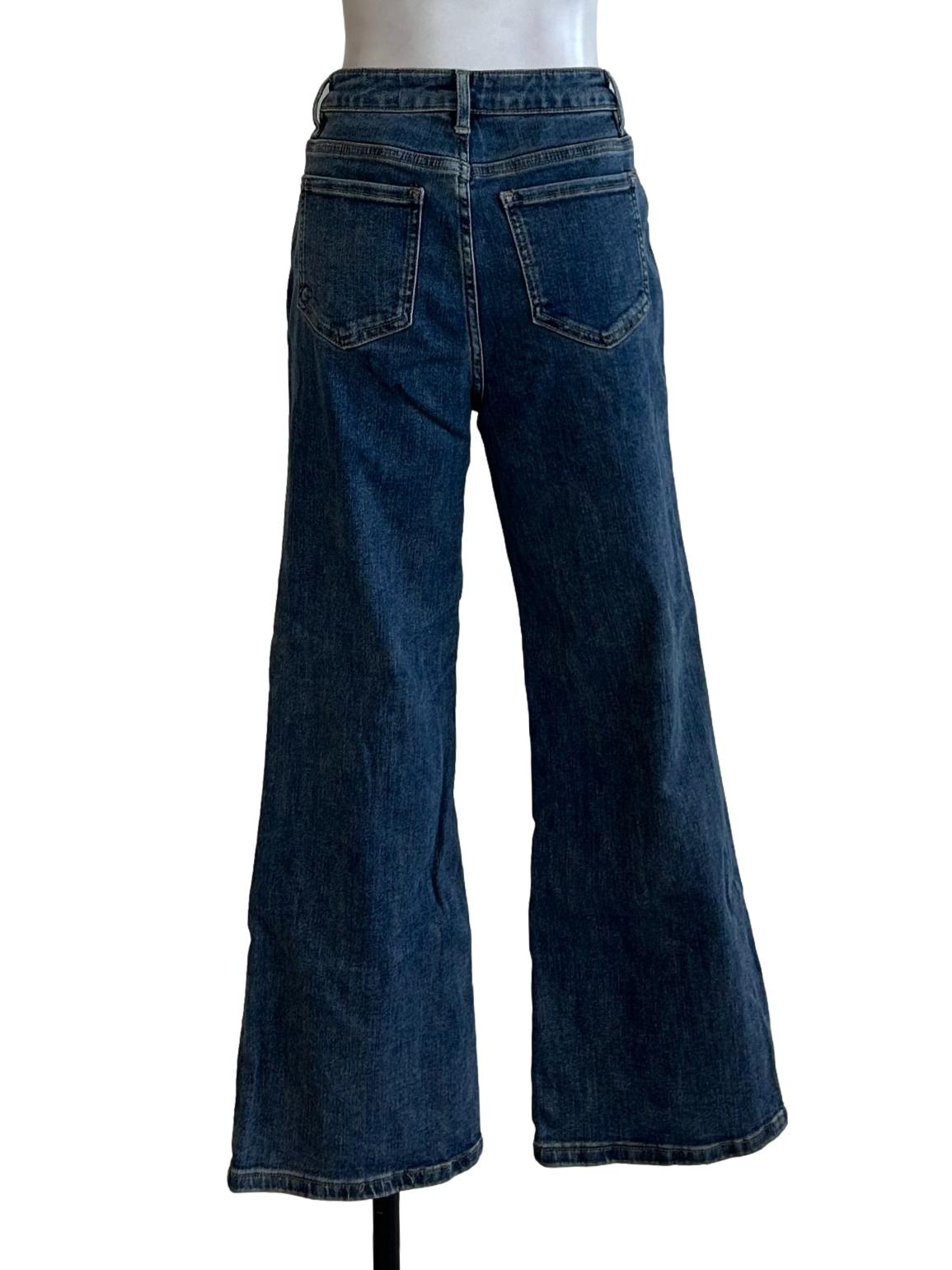 Medium Blue Washed Flare Jeans