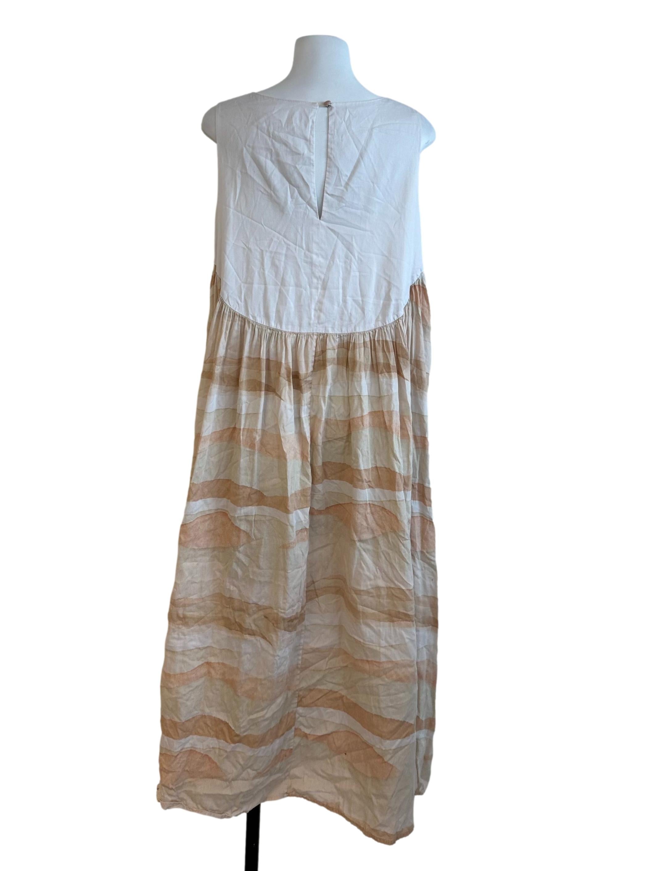 White Beige Pattern Tent Dress