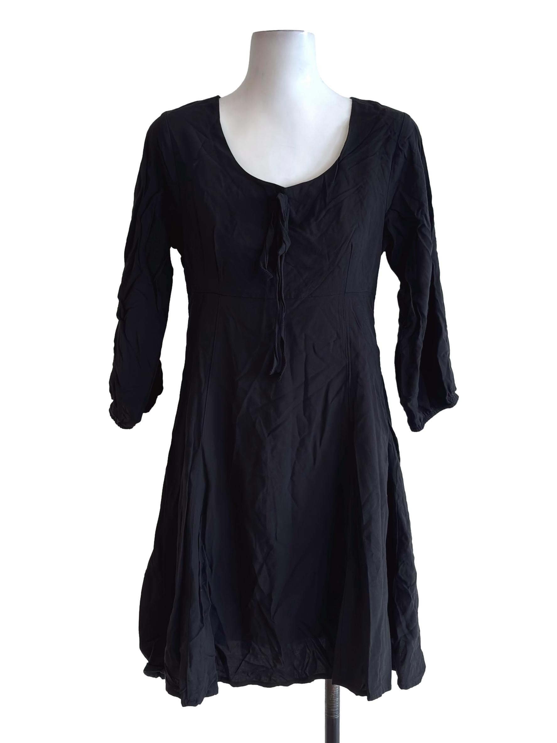 Onyx Black Scoop Long Sleeve Dress TEM