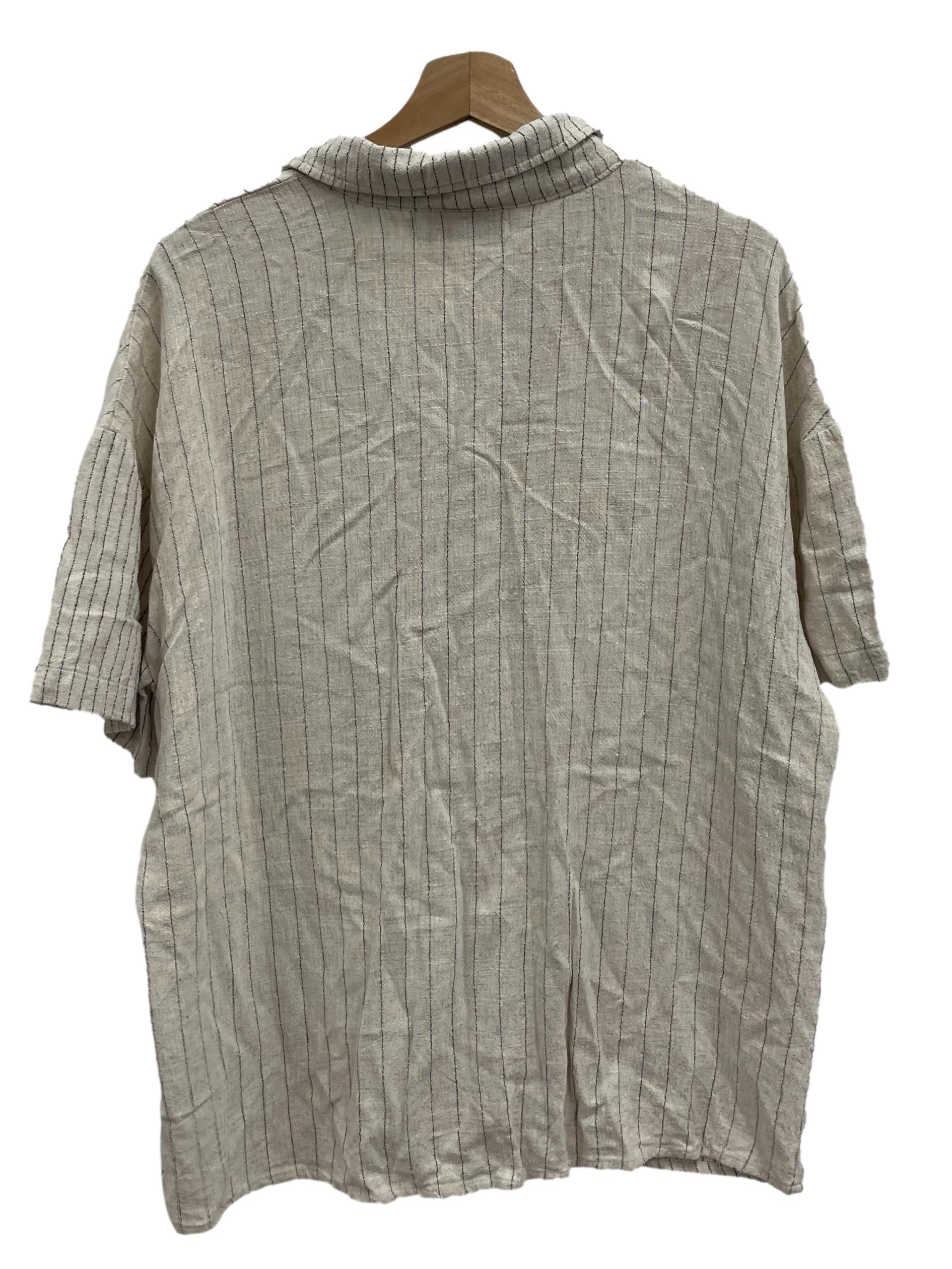 Nude Striped Button Down Shirt