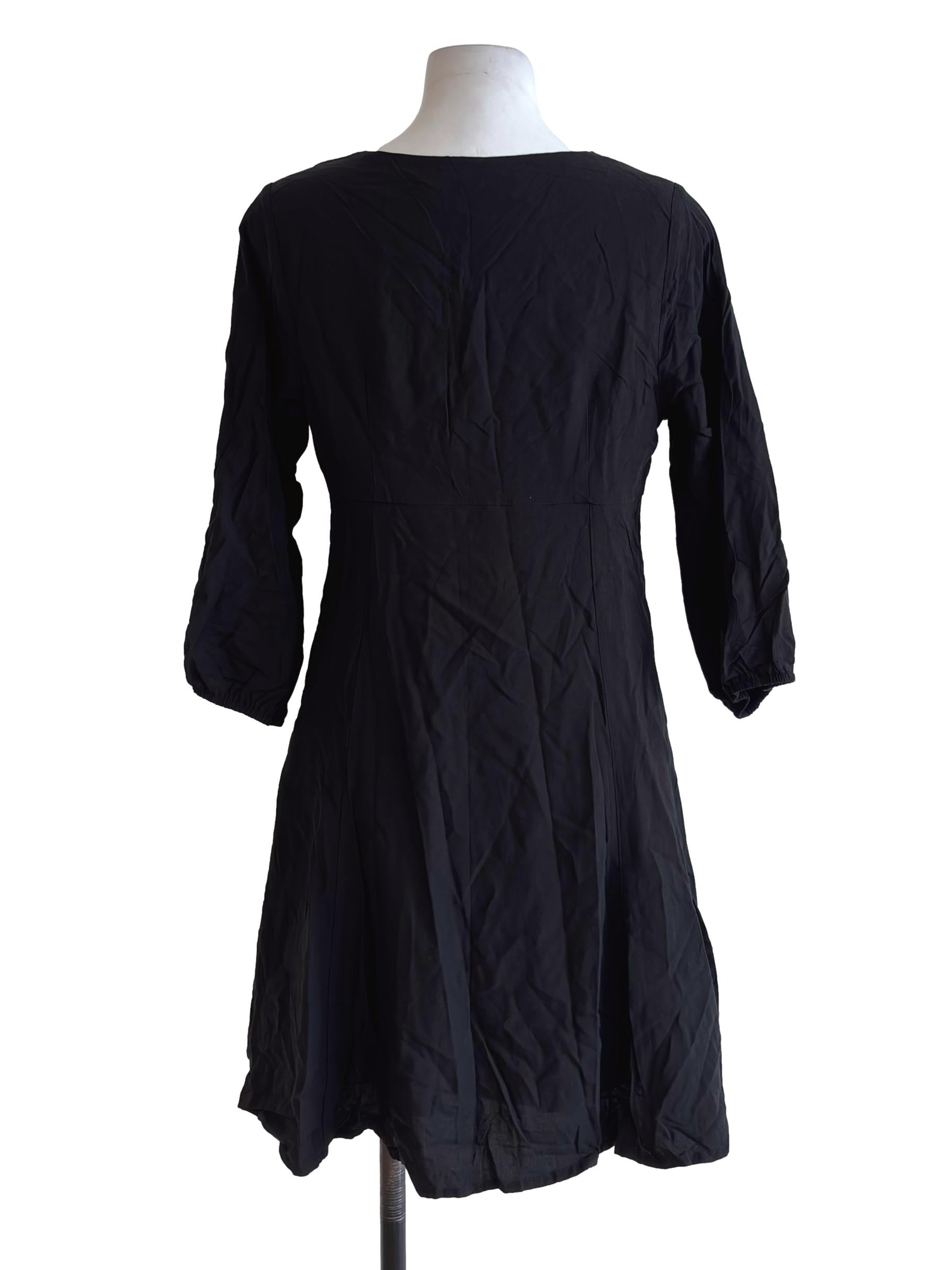 Onyx Black Scoop Long Sleeve Dress TEM