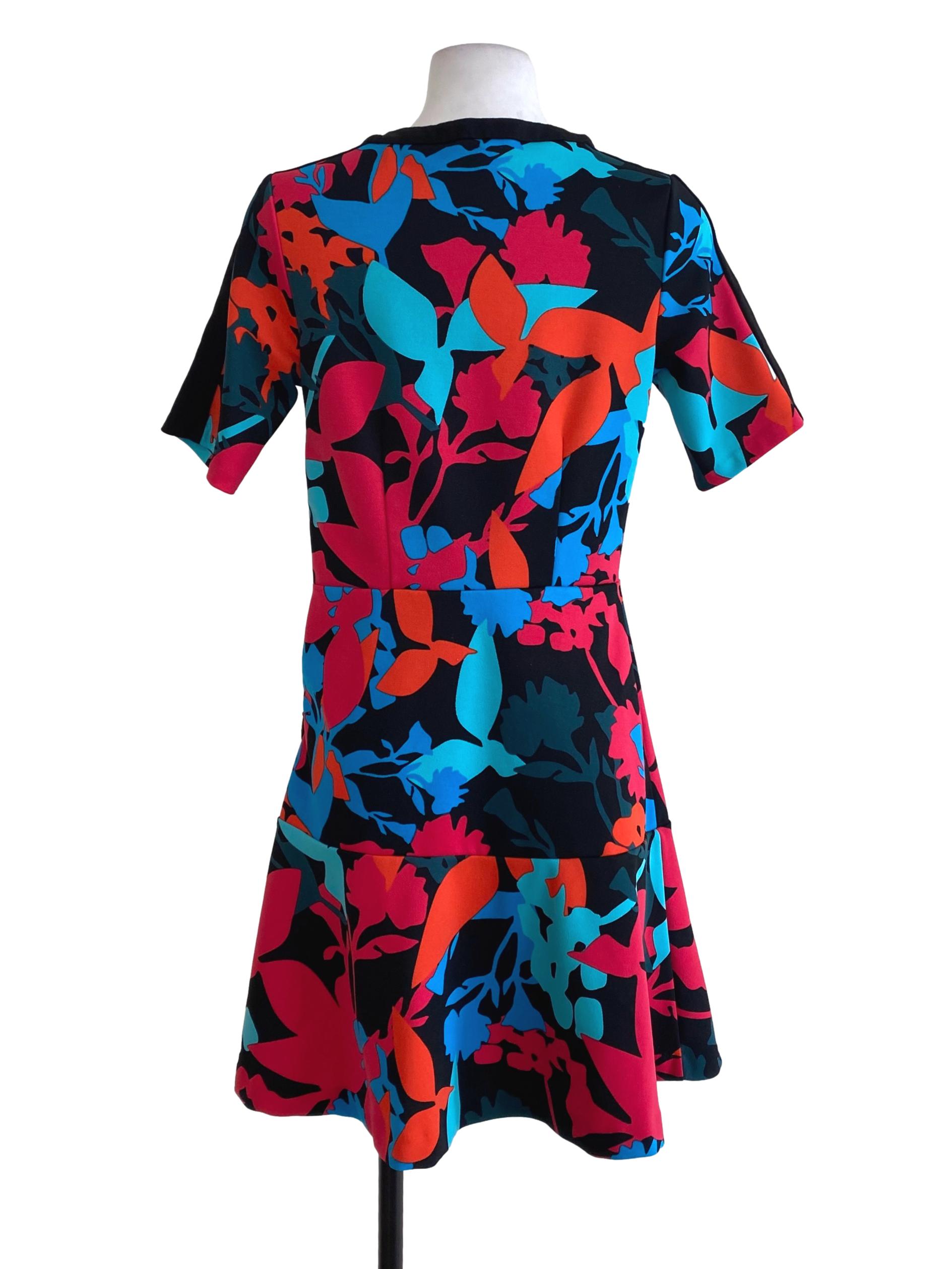 Juicy Couture Black Pink Floral Empire Dress | REFASH