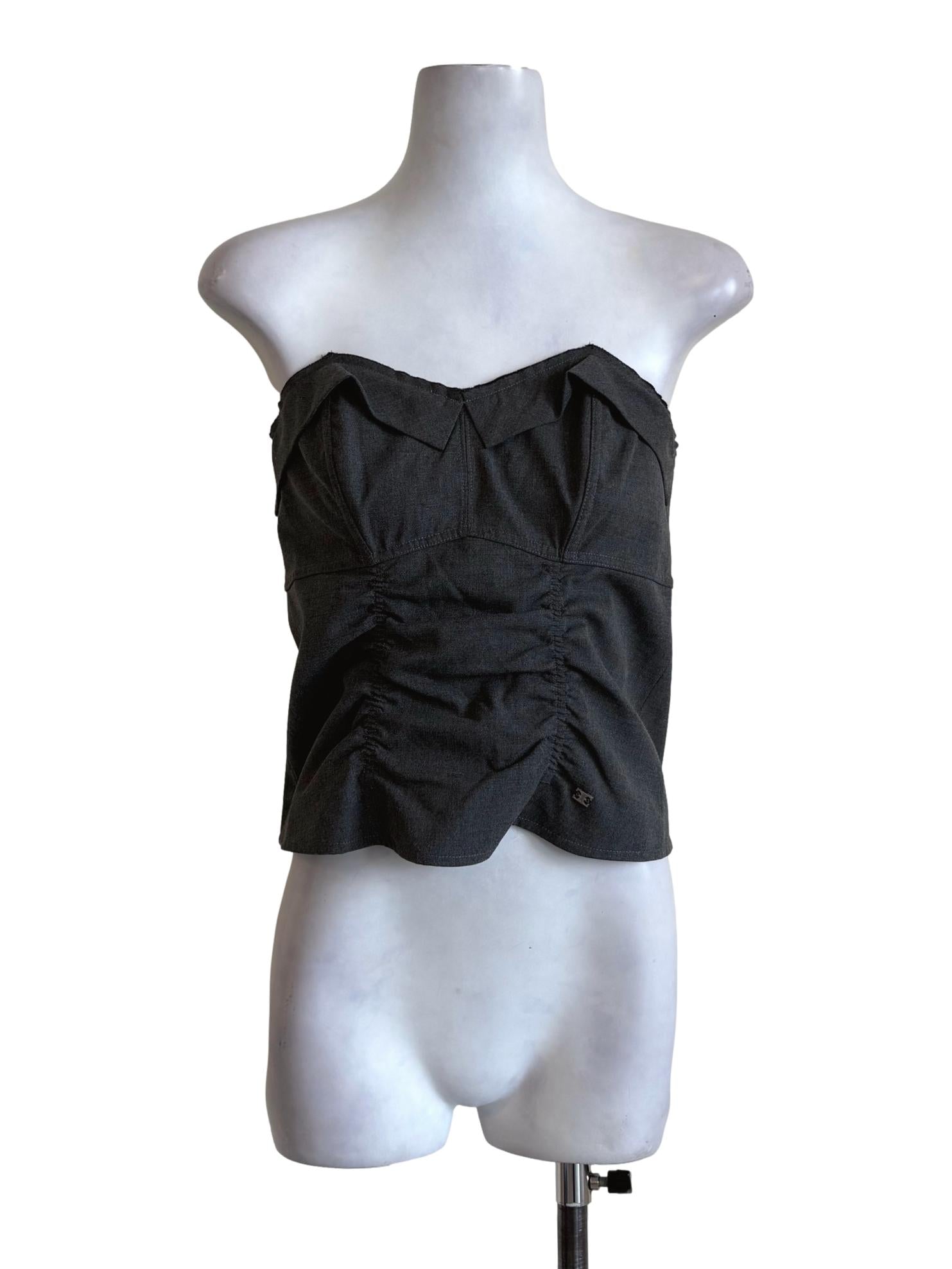 Ash Grey Ruched Sleeveless Top