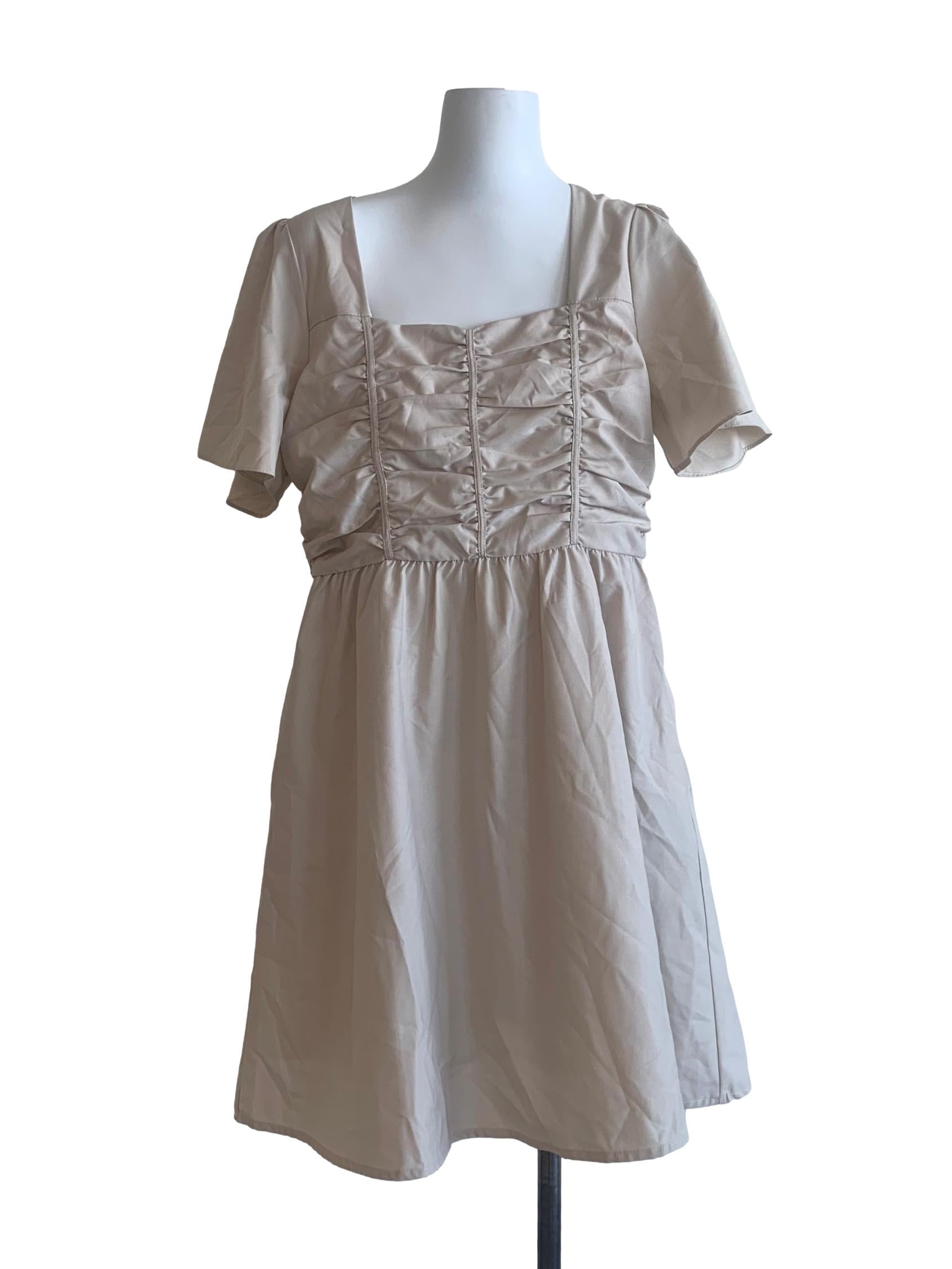 Eggnog Beige Empire Dress