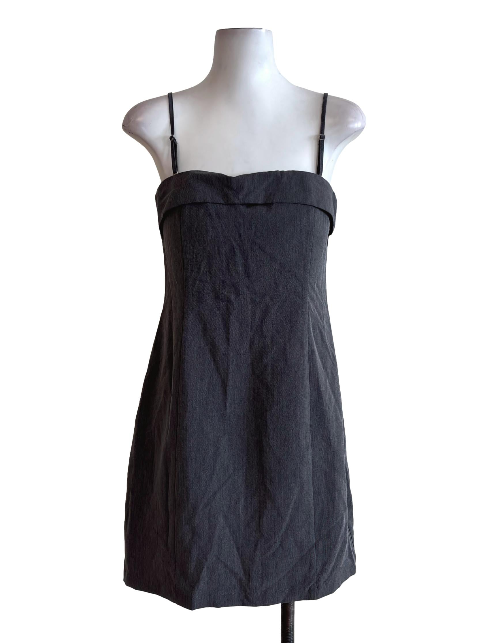 Deep Grey Padded Mini Dress
