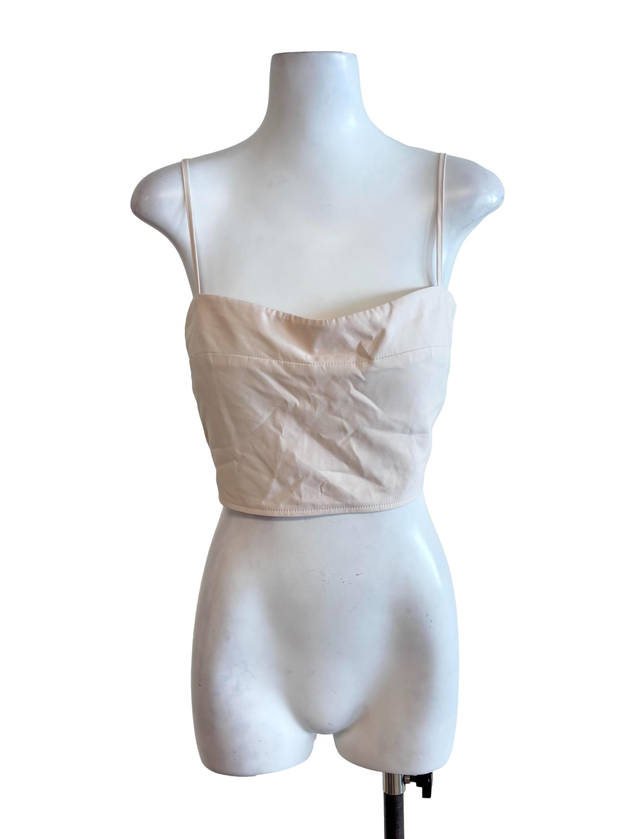 Coconut White Cropped Padded Tank