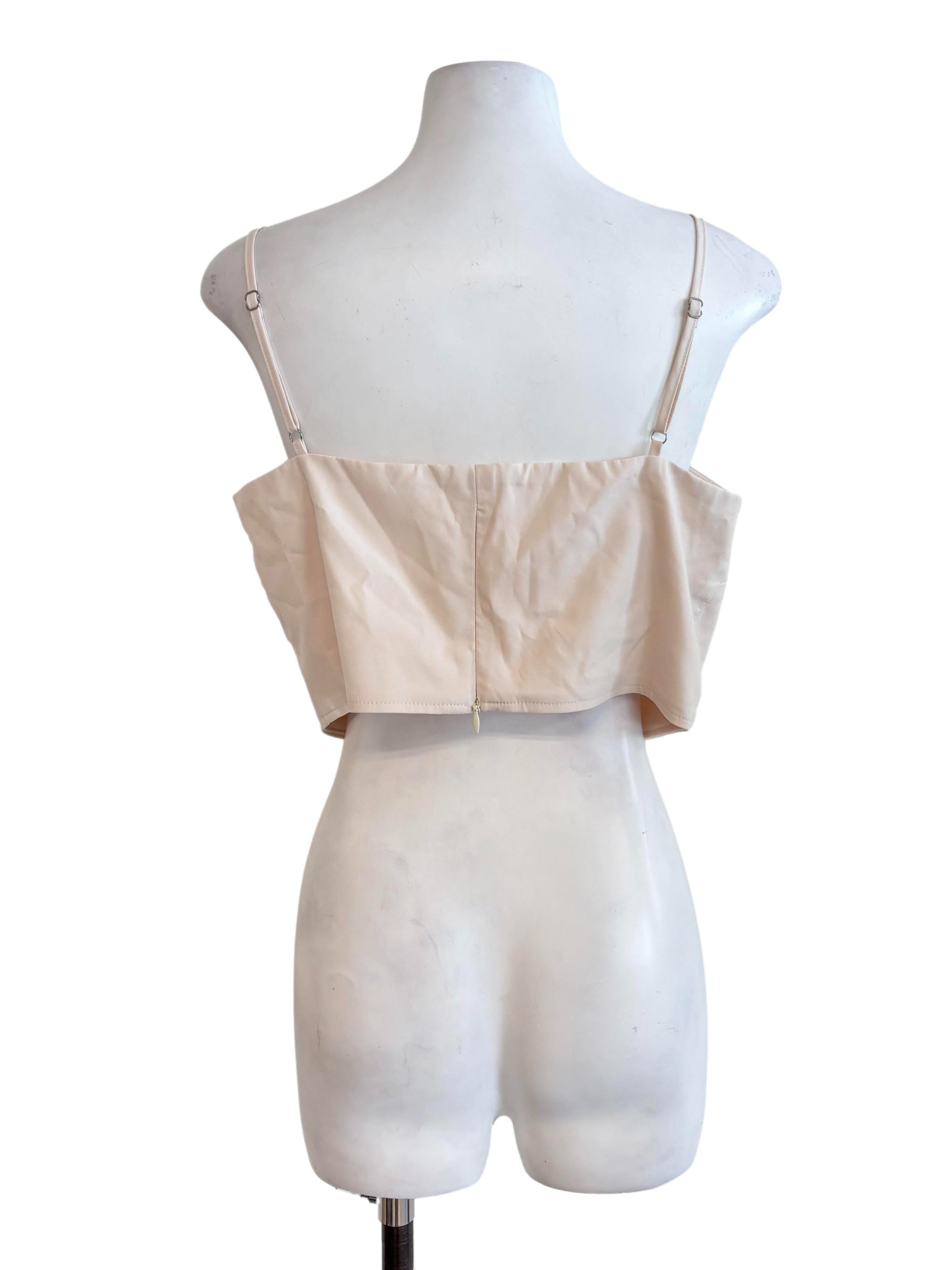 Coconut White Cropped Padded Tank