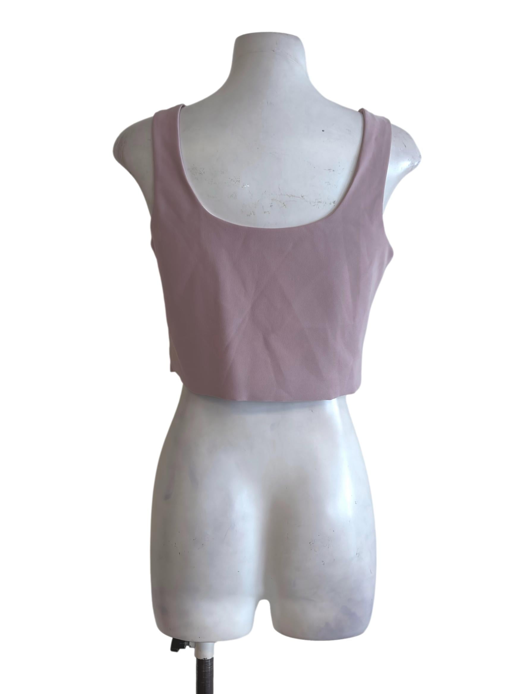 Dusty Pink Square Neck Cropped Top
