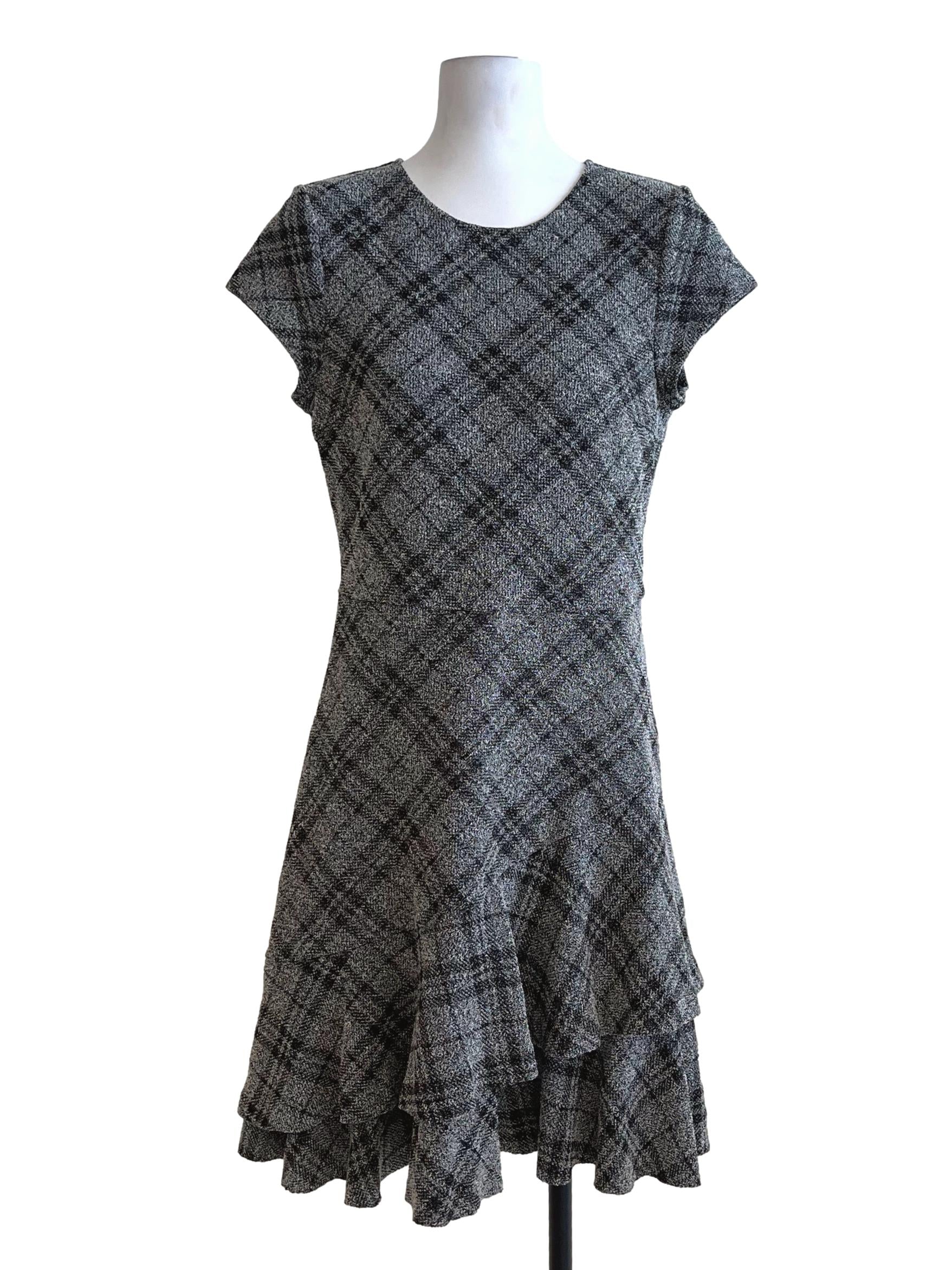 Shadow Grey Plaid Mini Dress