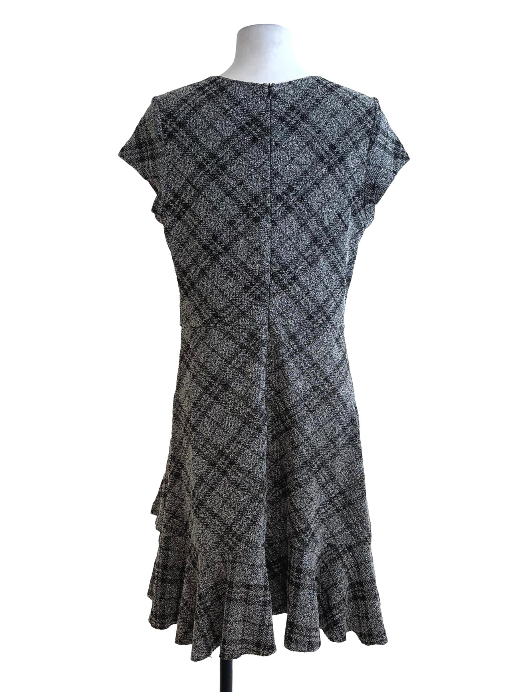 Shadow Grey Plaid Mini Dress