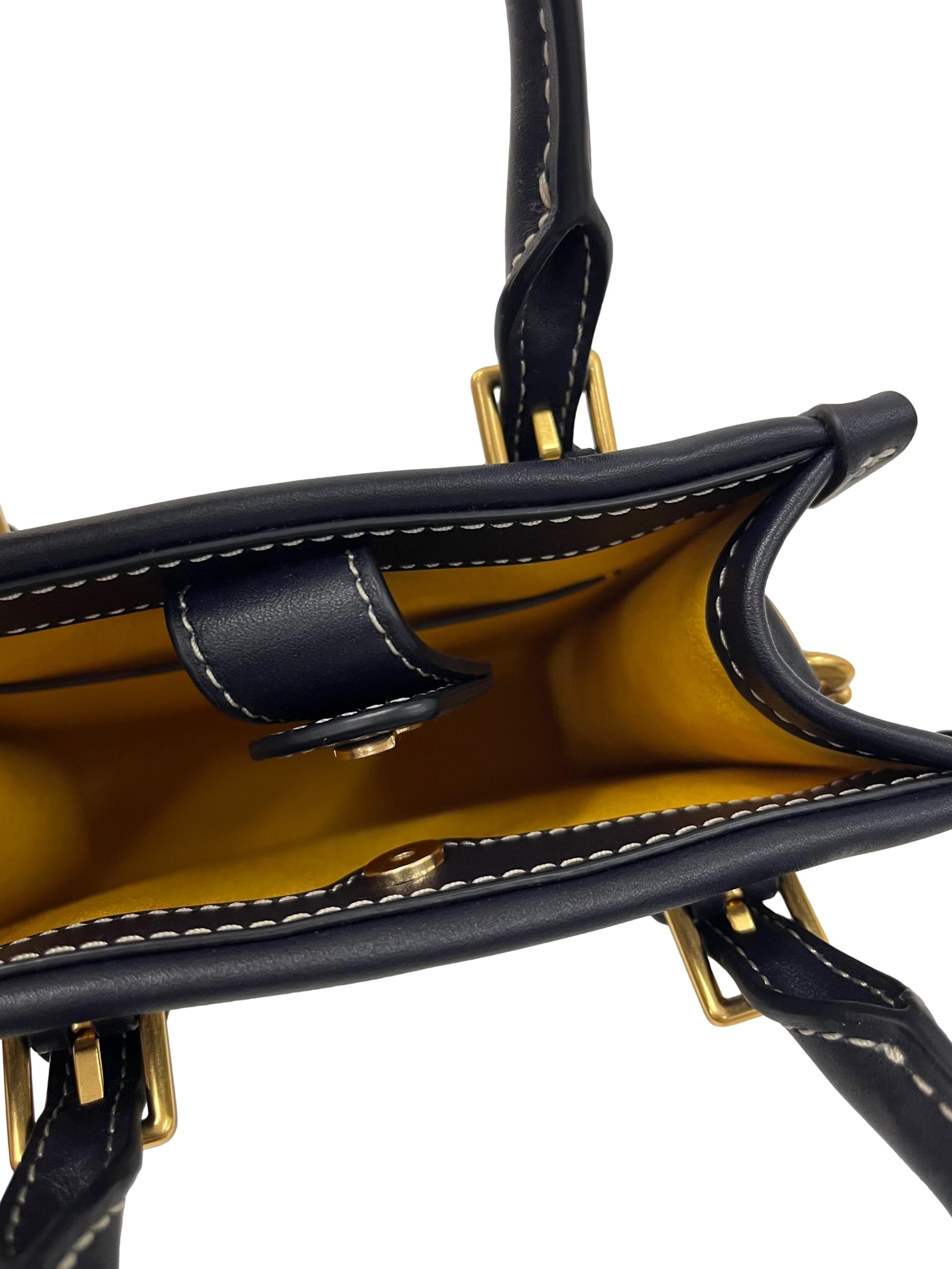 Brown And Navy T Monogram Jacquard Mini Tote