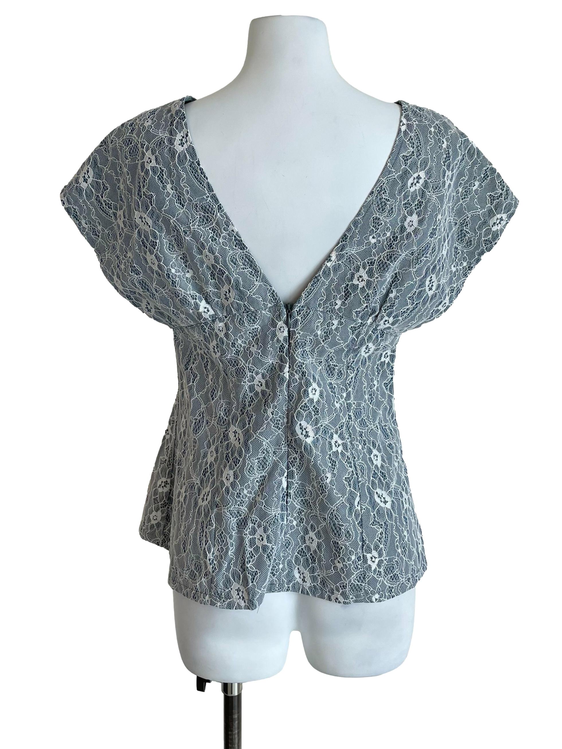 Aegean Lace Triangle Peplum Top