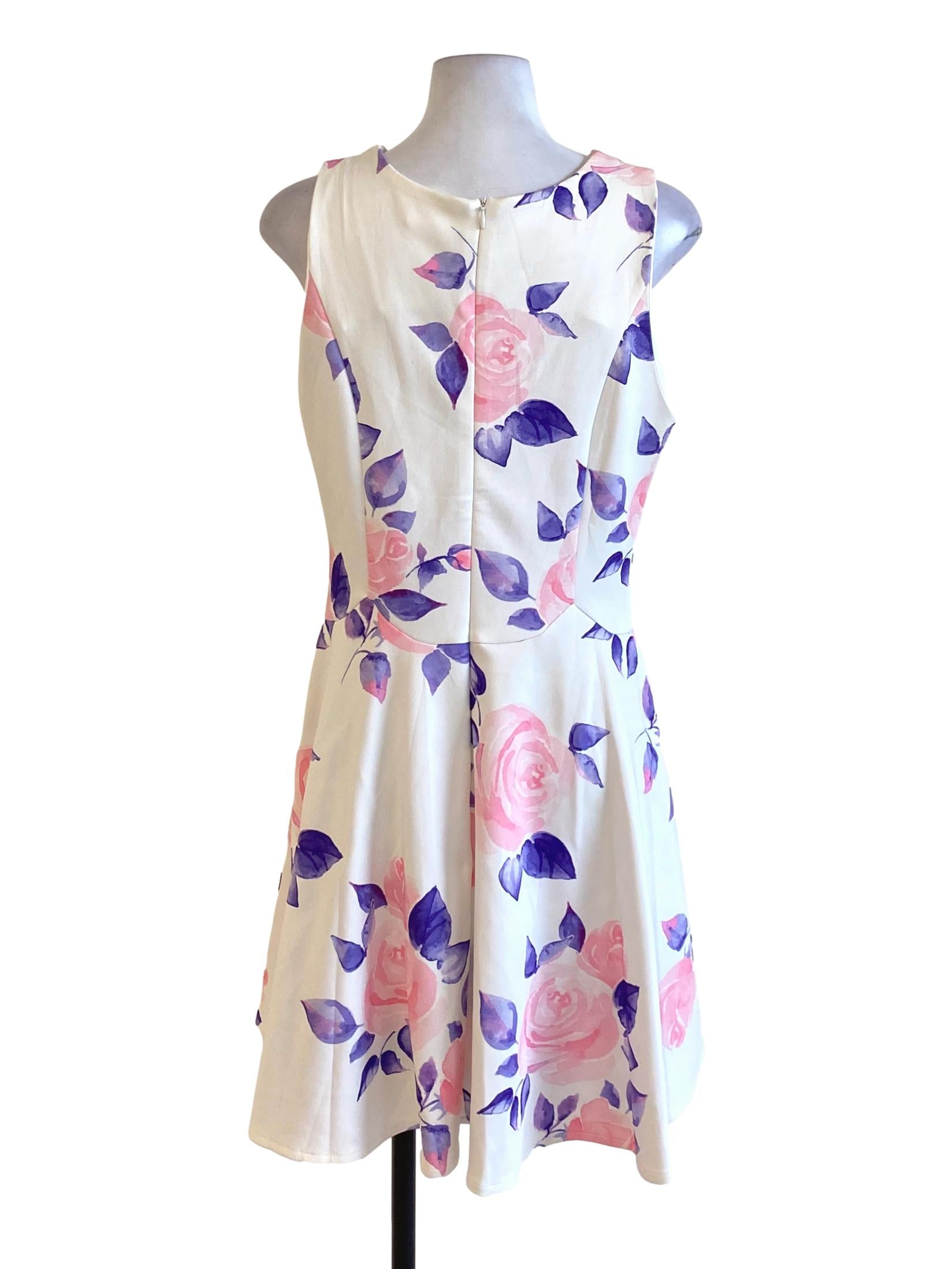 Soft White Floral A-Line Dress