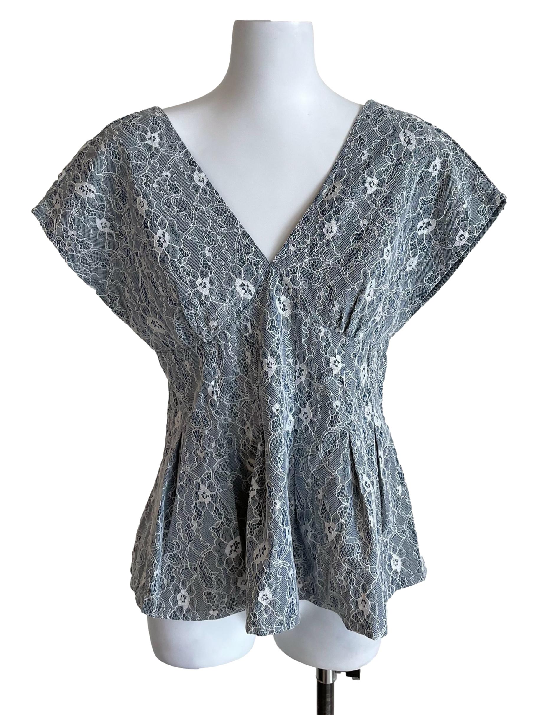 Aegean Lace Triangle Peplum Top