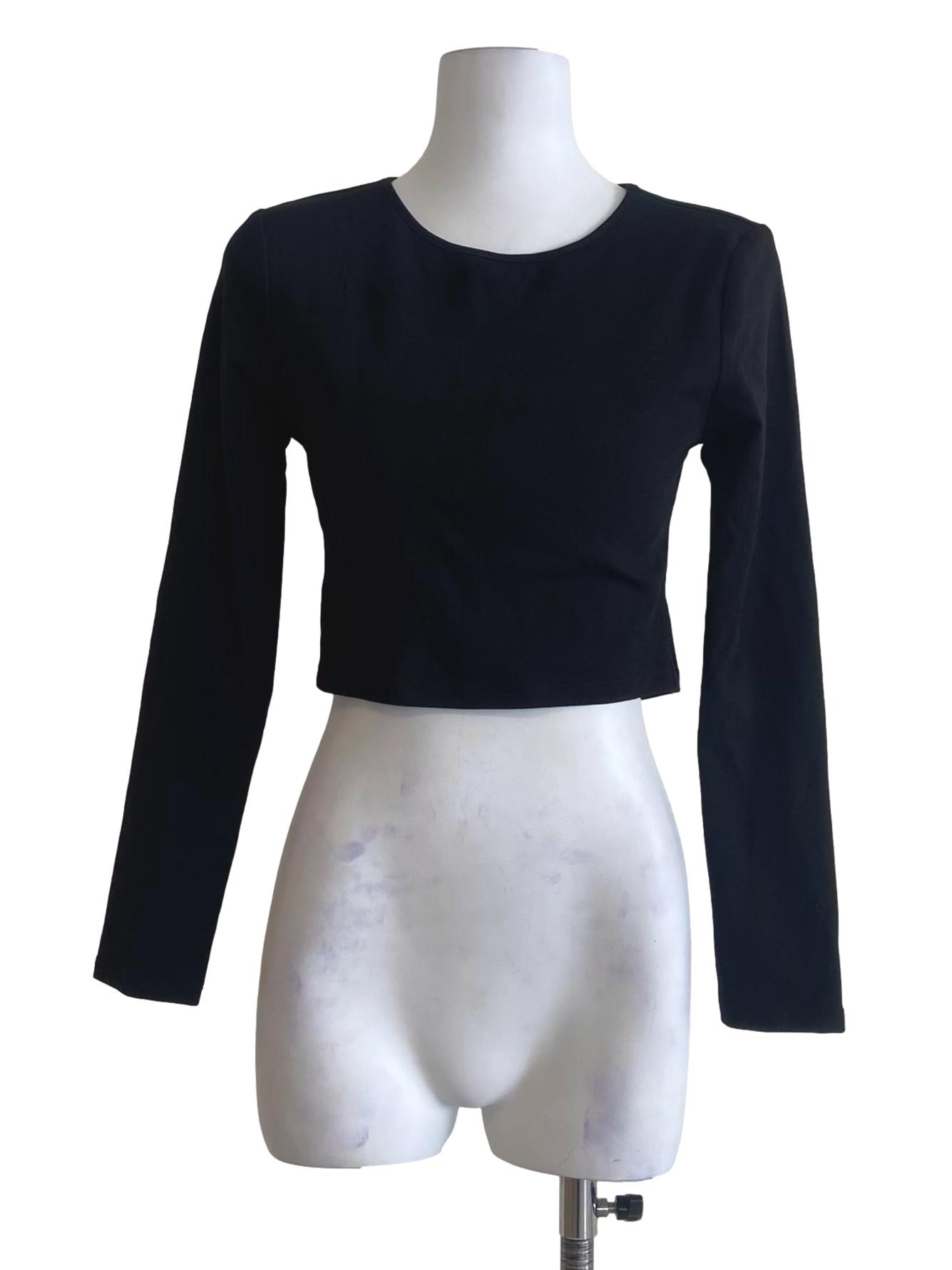 Black Cut Out Crop Top