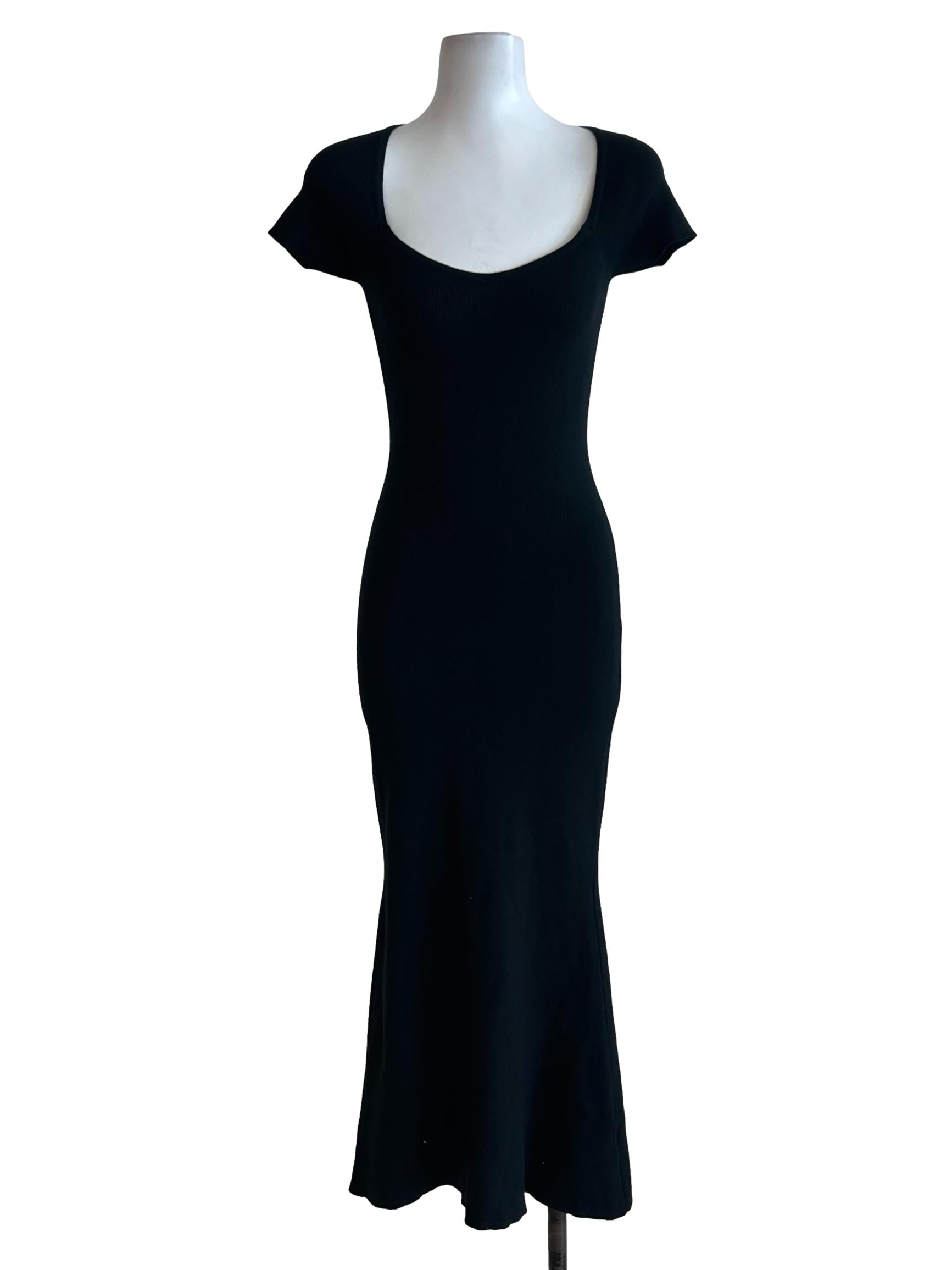 Black Ribbed Maxi Dress