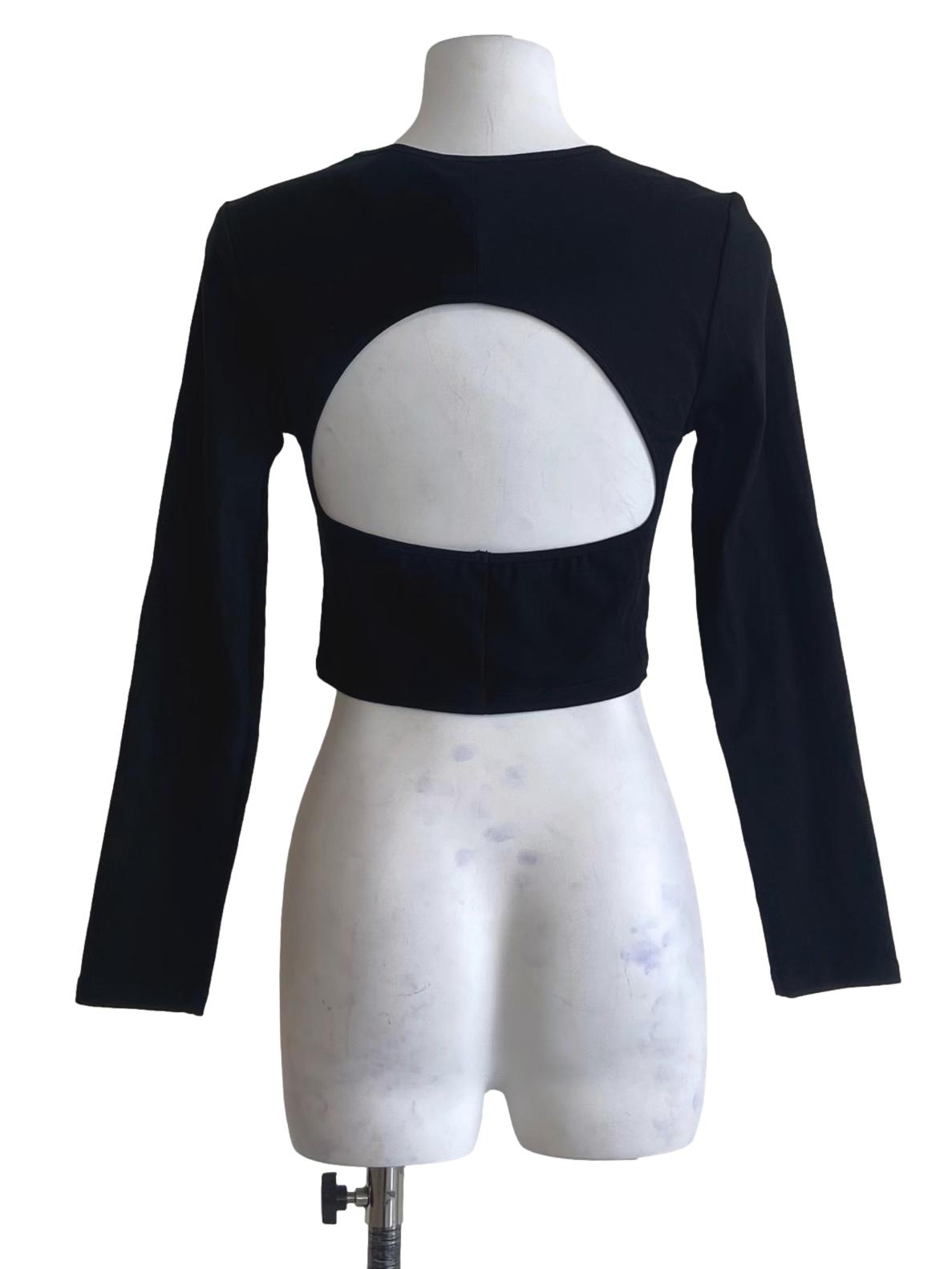 Black Cut Out Crop Top