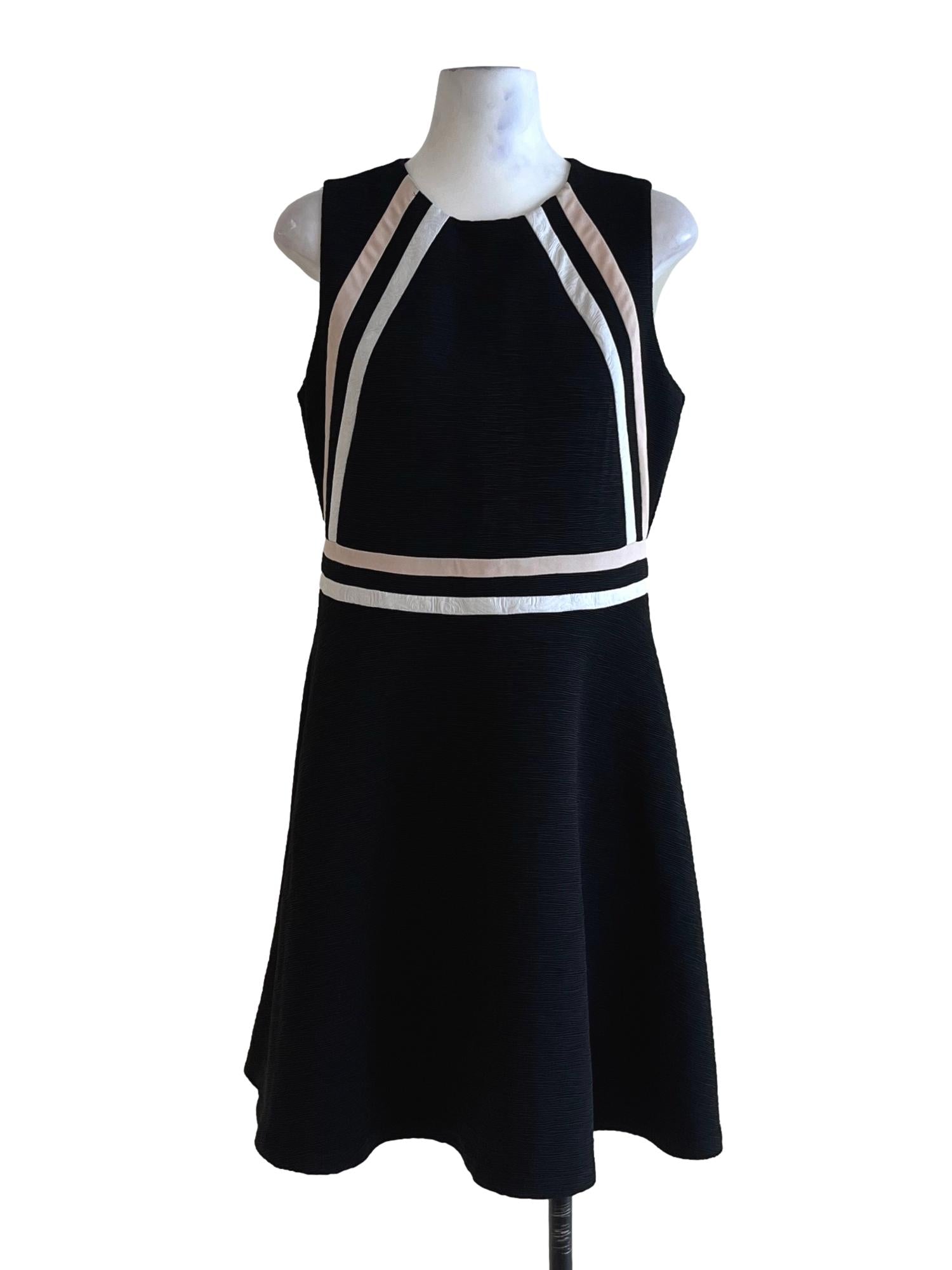 Black Jewel Neckline A-Line Dress