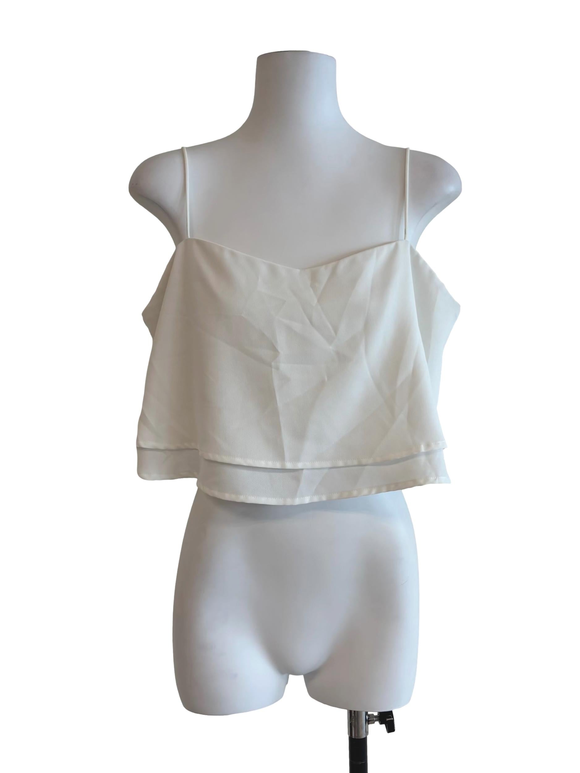 Pearl White Layered Camisole Top