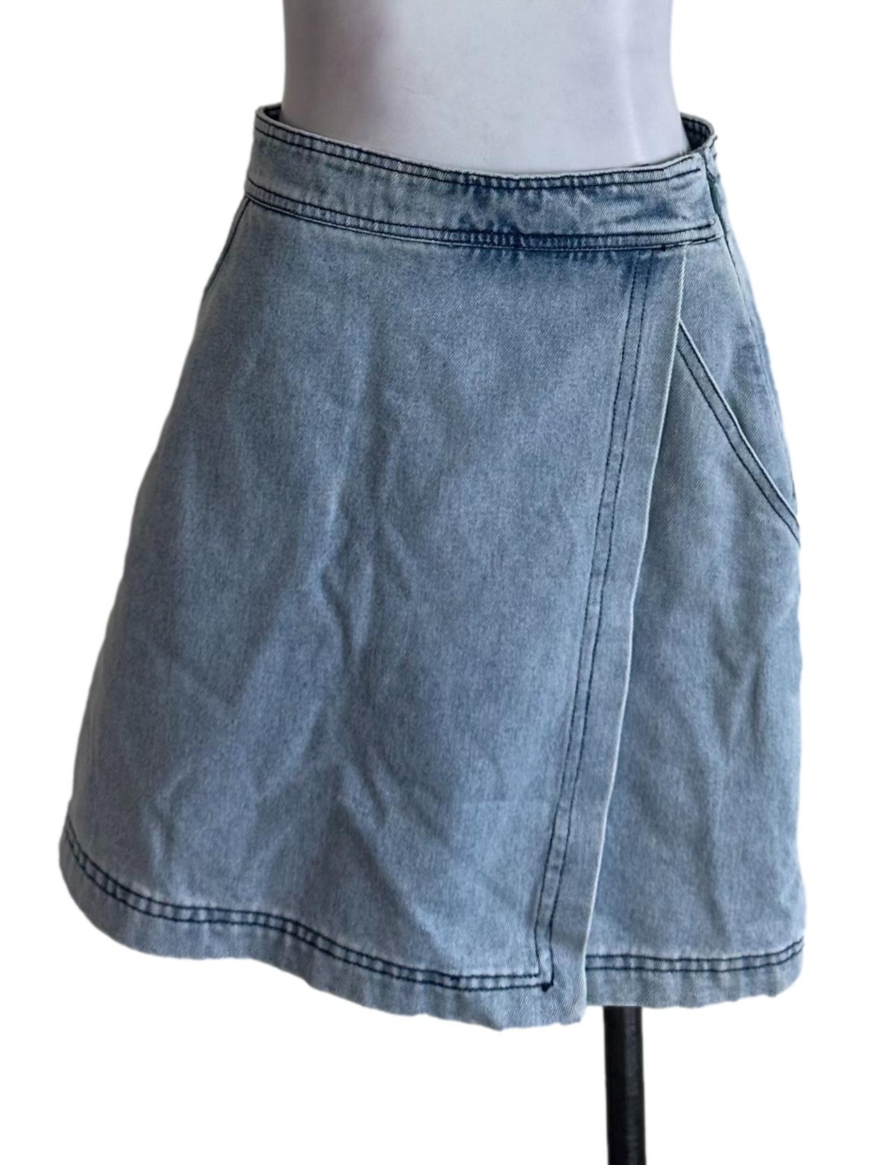 Light Blue Denim Skorts