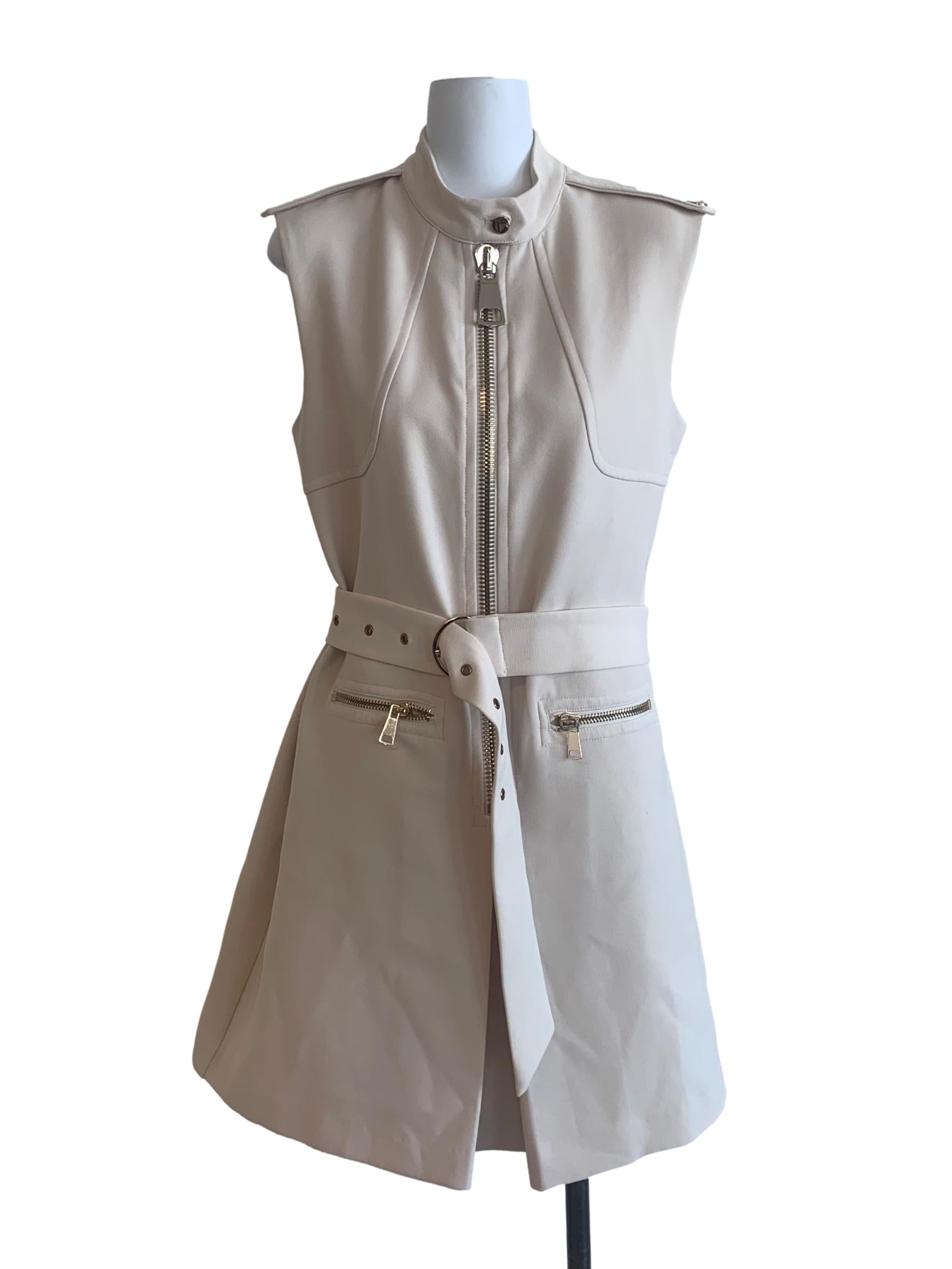 Sandcastle Beige Belted Dress