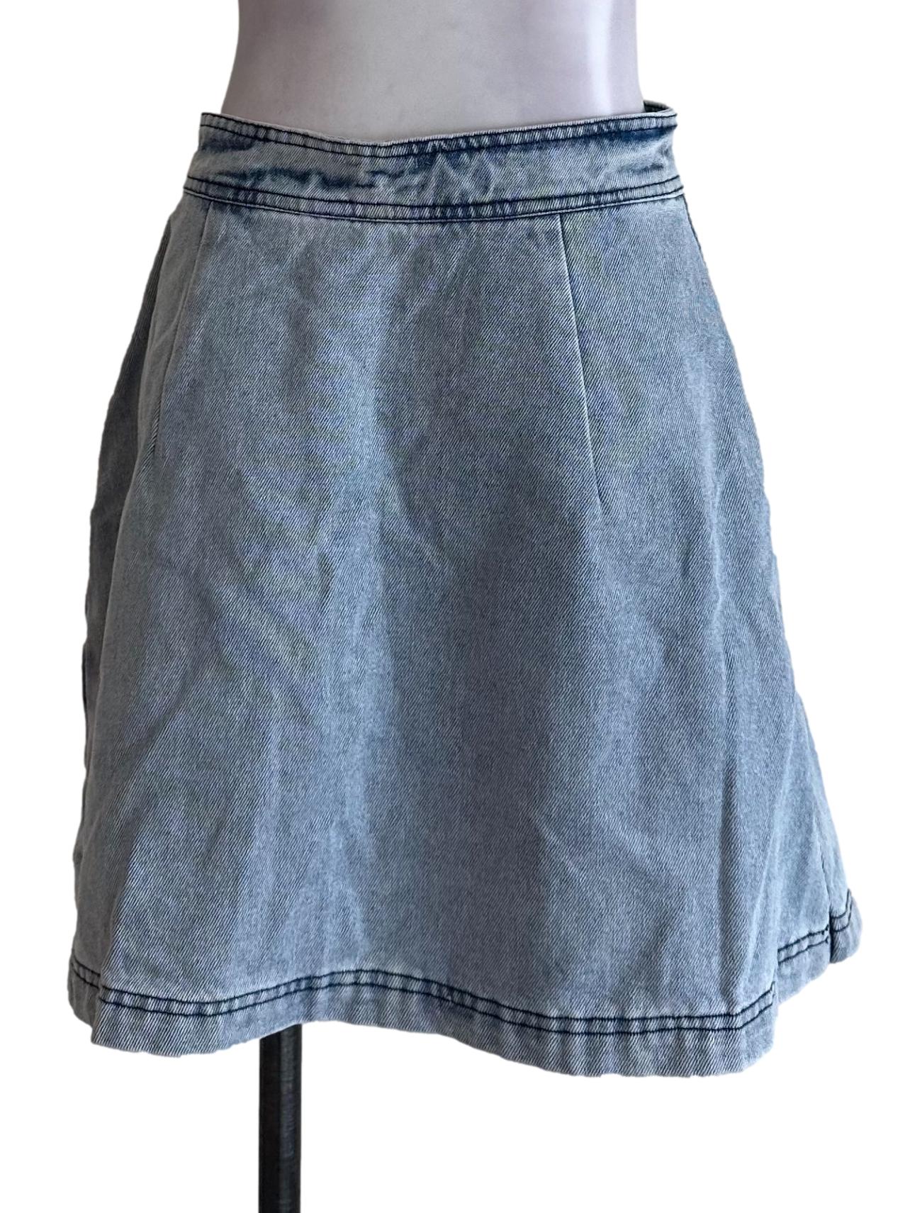 Light Blue Denim Skorts