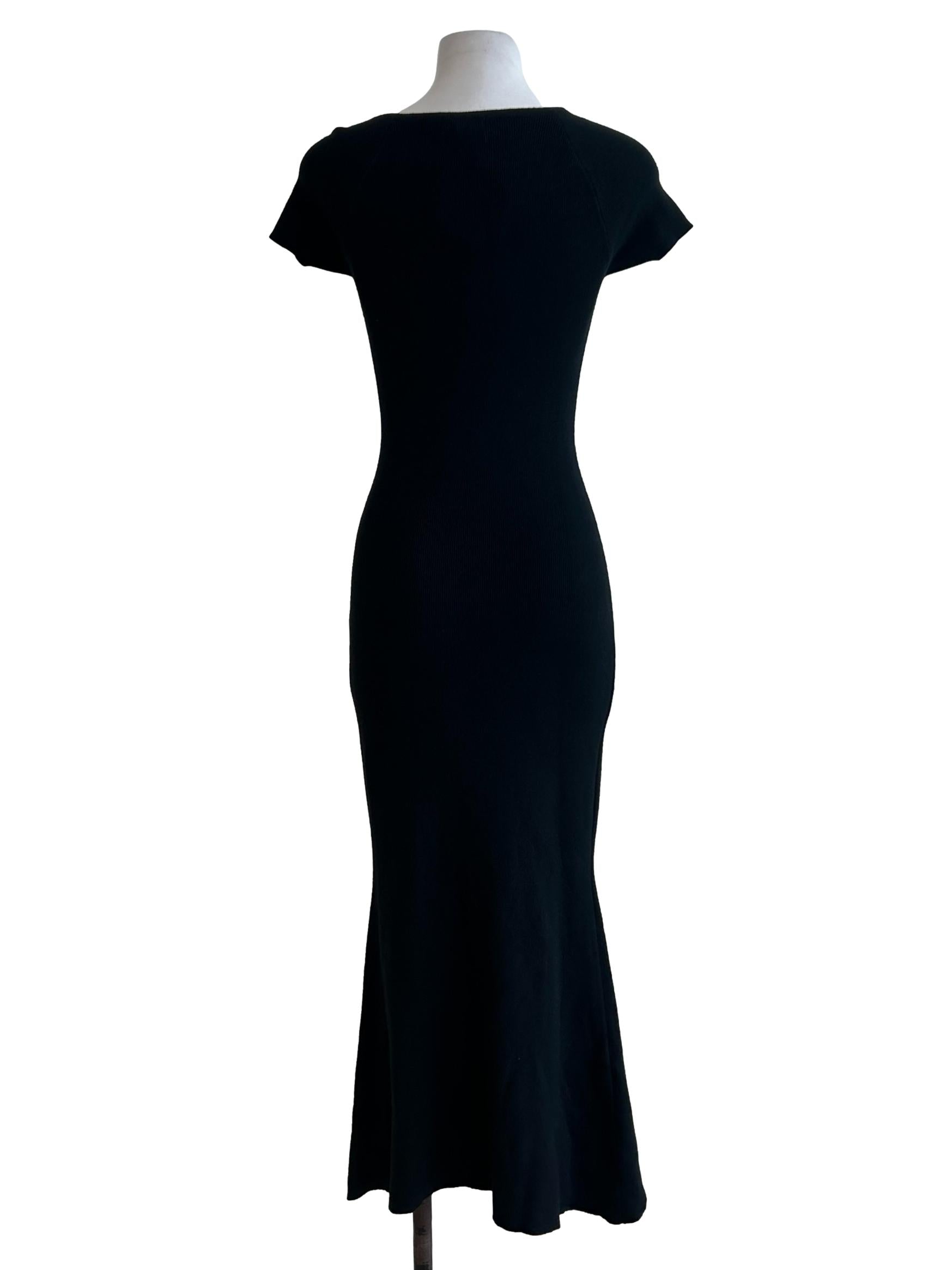 Black Ribbed Maxi Dress