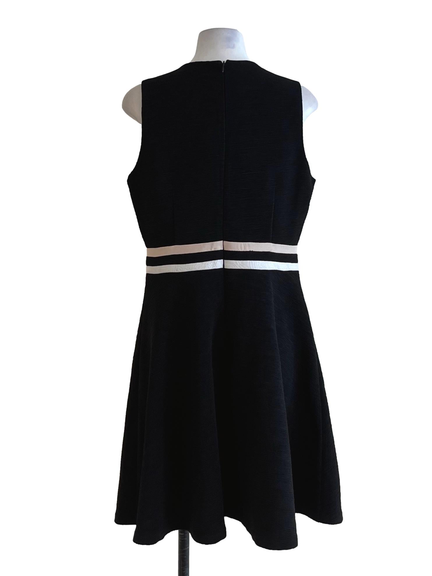 Black Jewel Neckline A-Line Dress