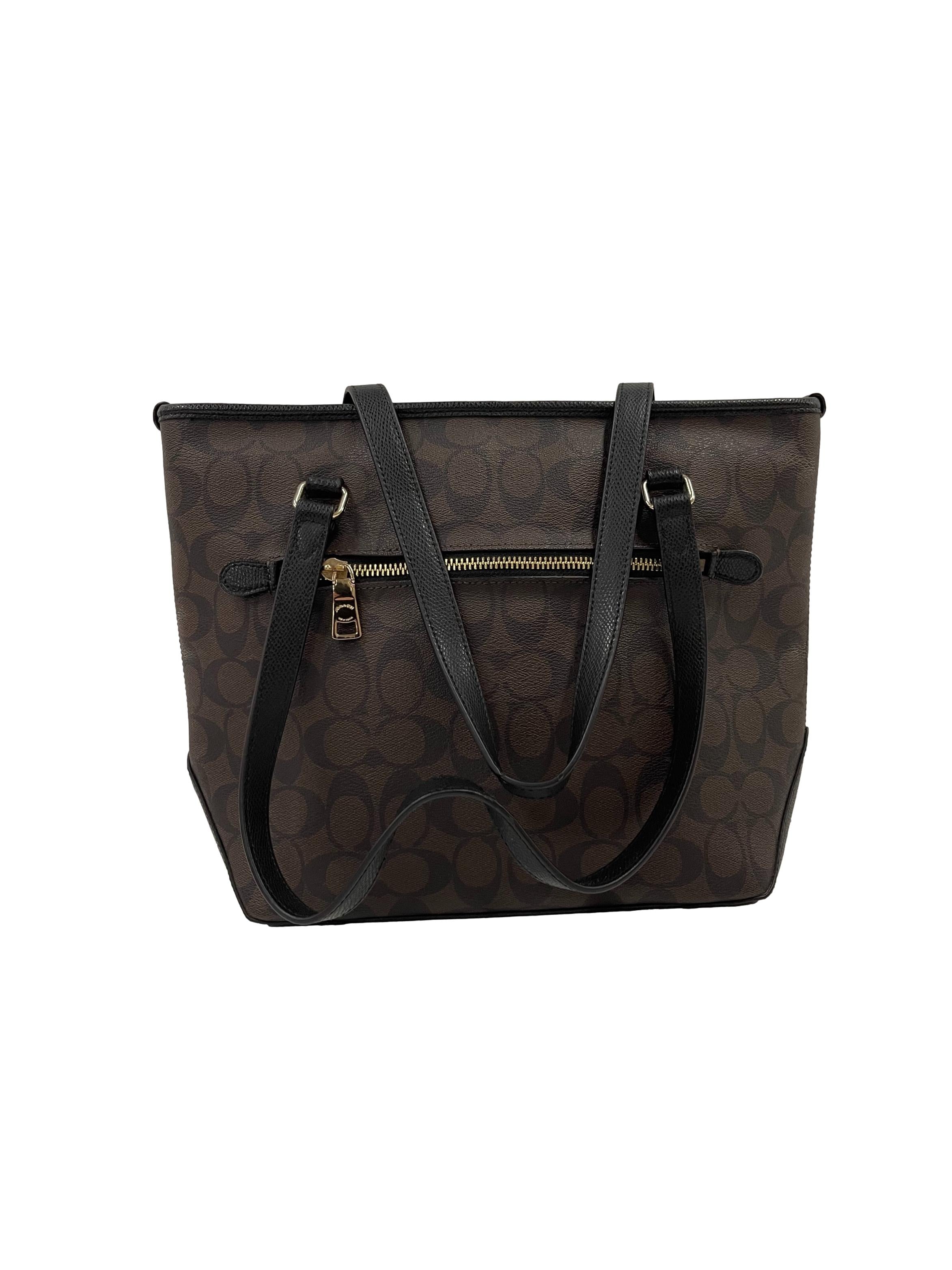 Gallery Tote In Signature Canvas Brown Black