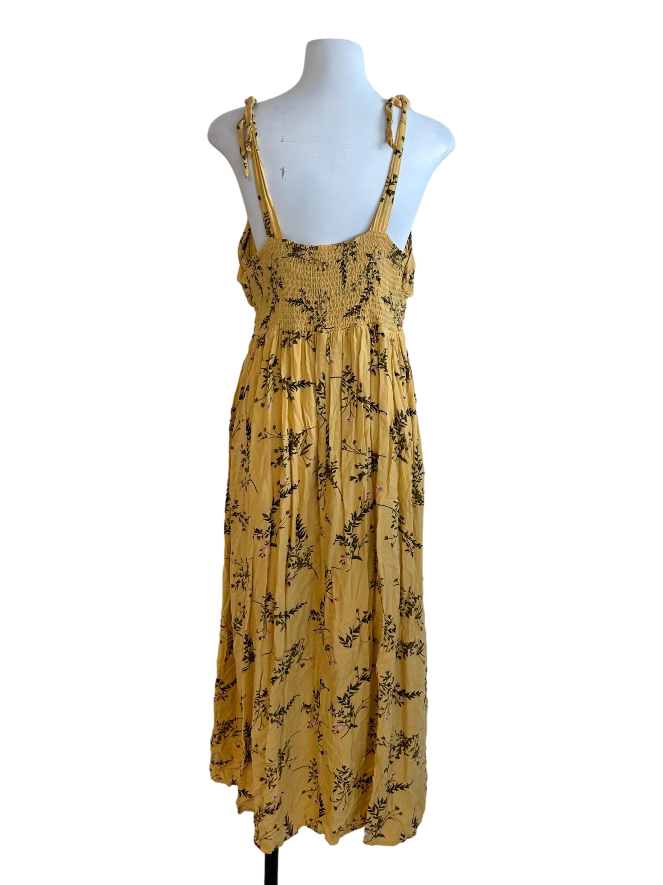 Sunny Yellow Pattern Knot Dress