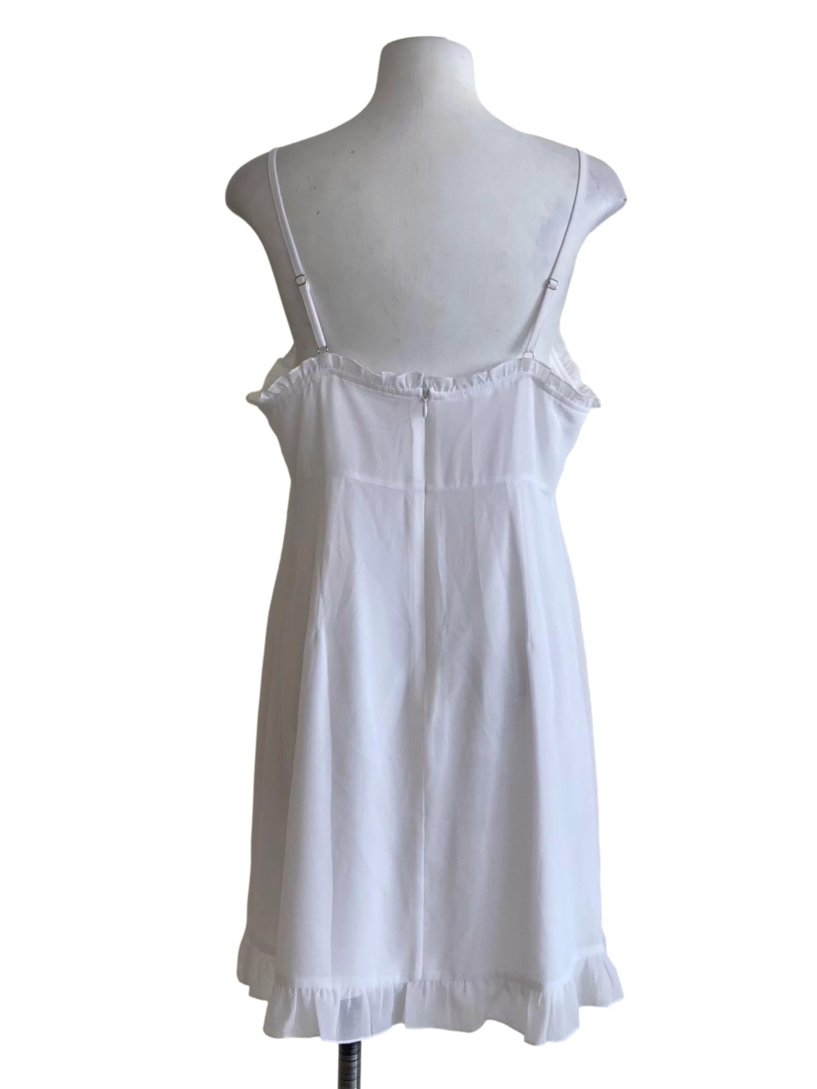 White Spaghetti Strap Ruffled Sun Dress