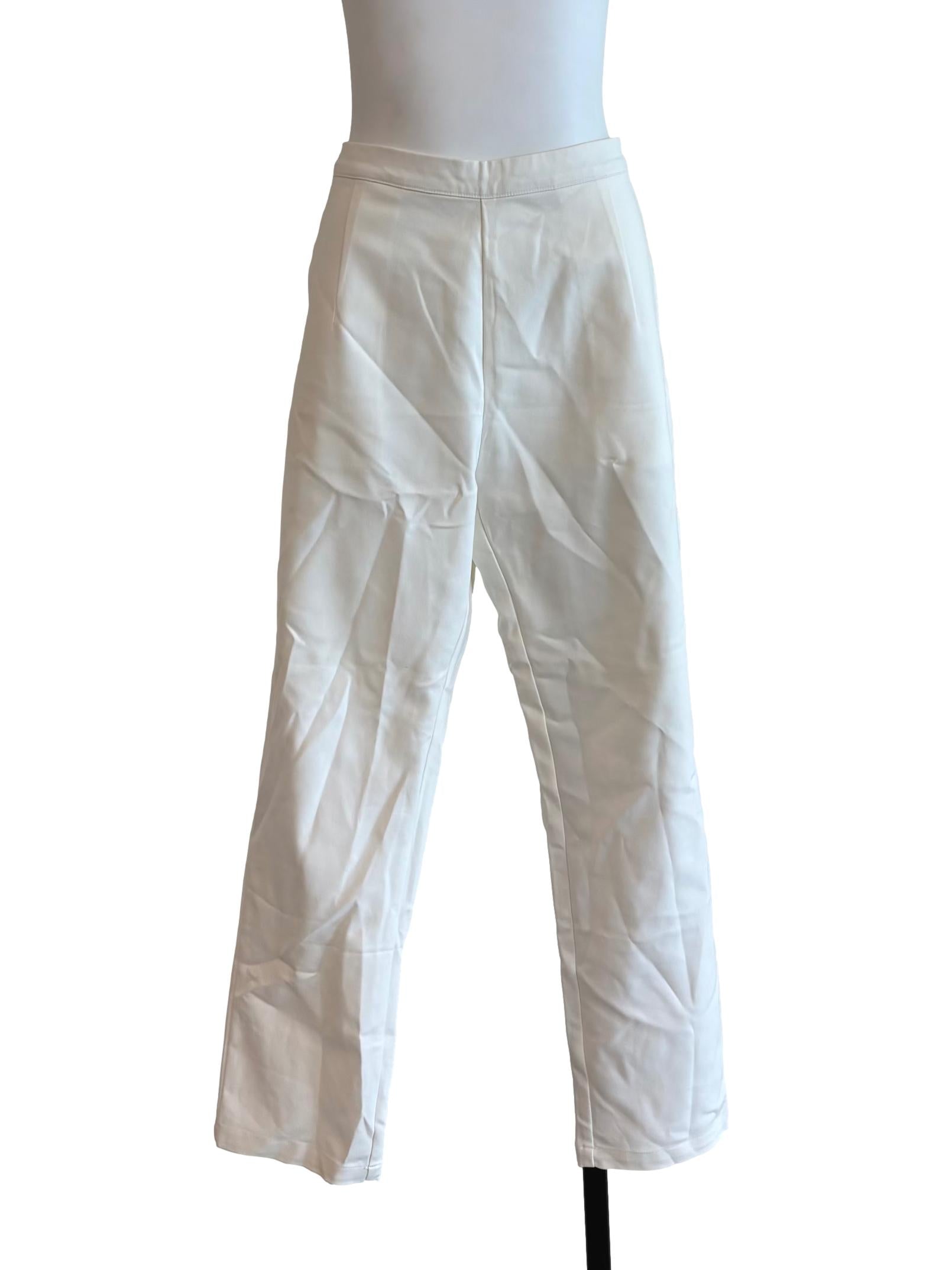 Pearl White Slim Fit Slacks