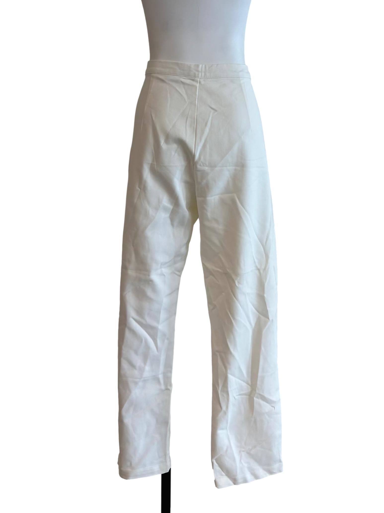 Pearl White Slim Fit Slacks