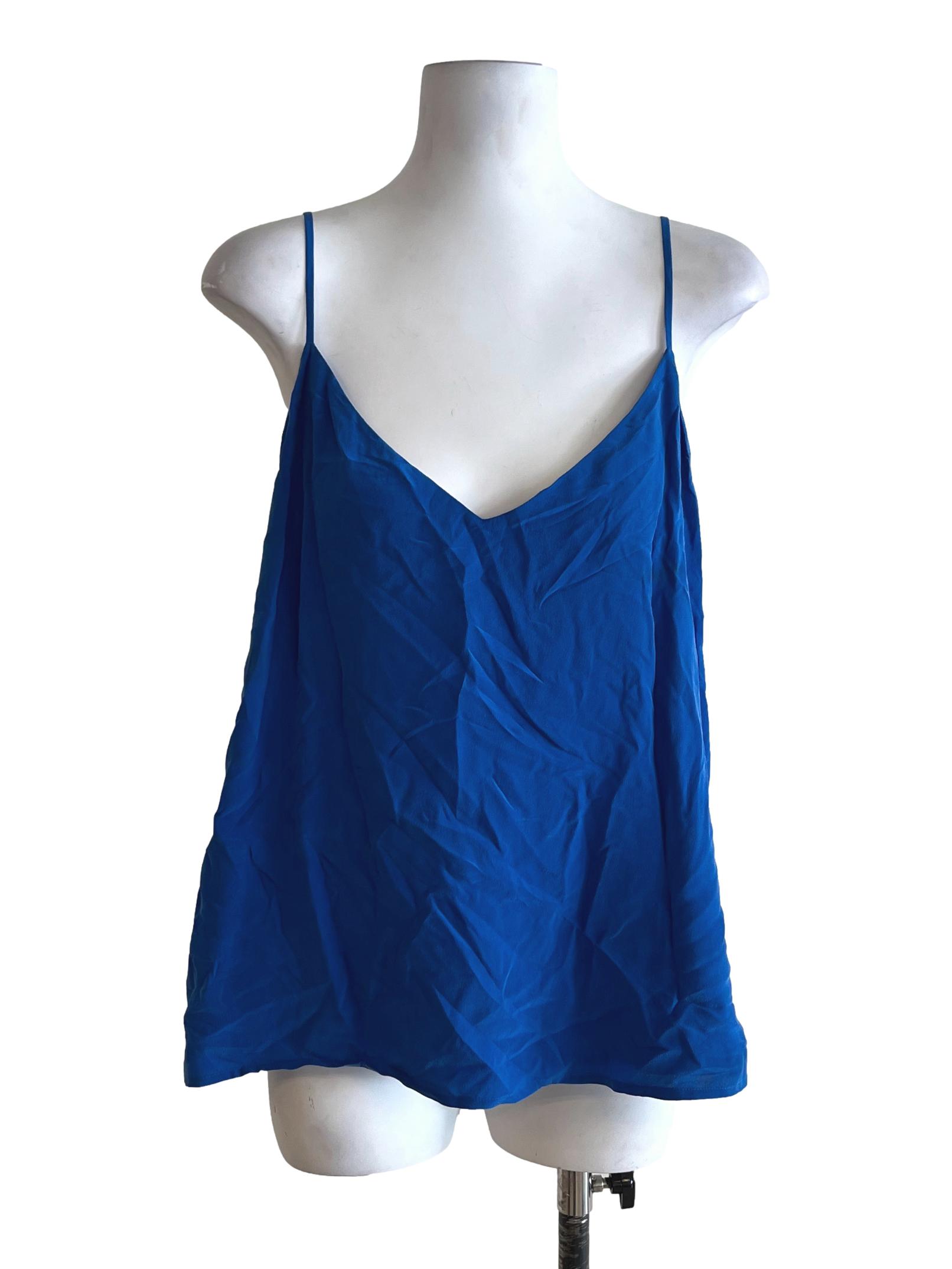 Cobalt Blue Spaghetti-Strap Blouse