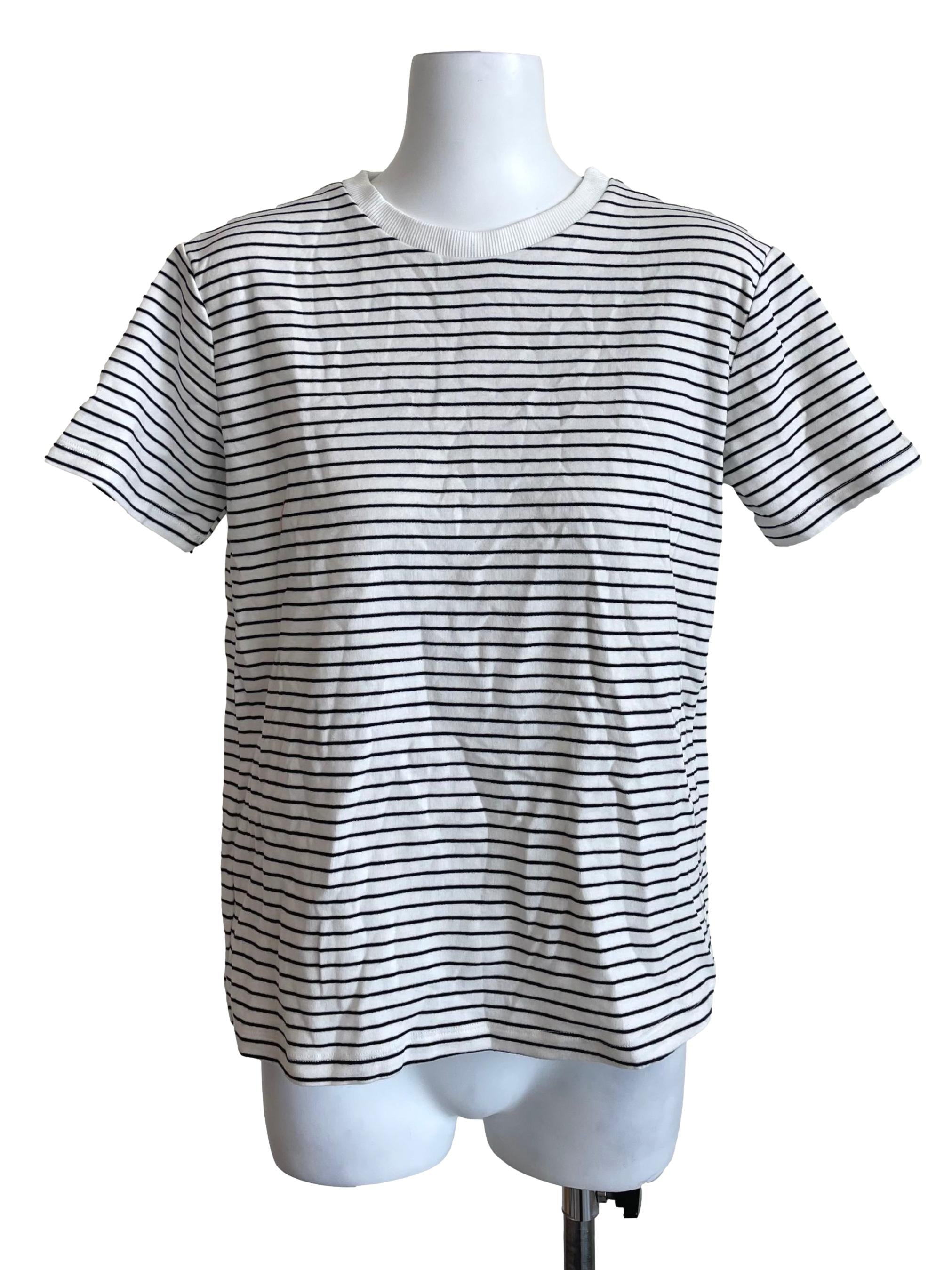 White & Black Stripe Tee