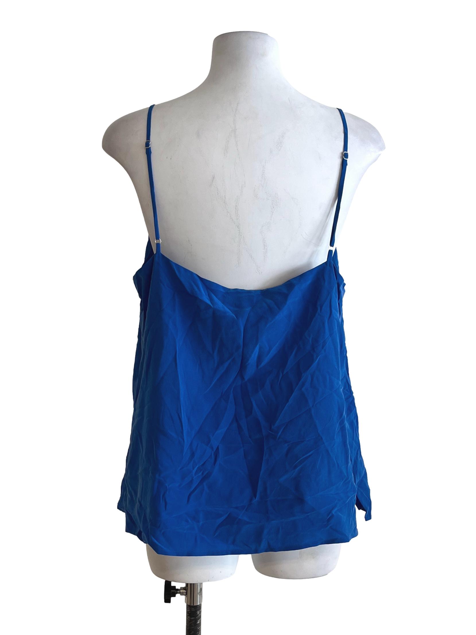 Cobalt Blue Spaghetti-Strap Blouse