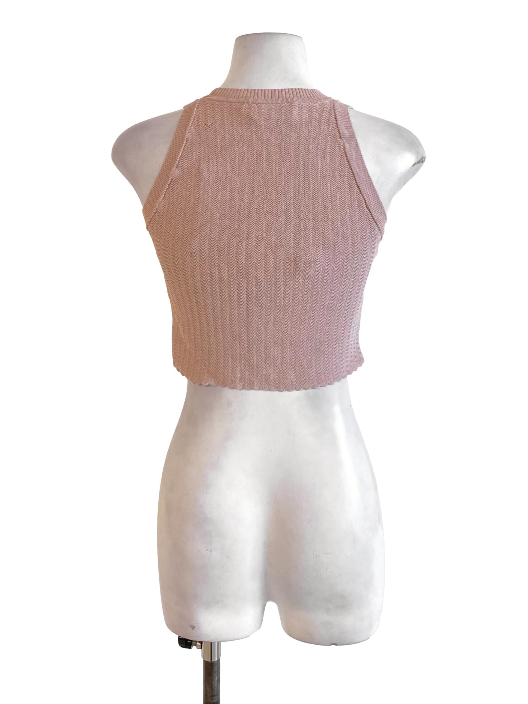 Dusty Pink Knit Fitted Tank Top LB