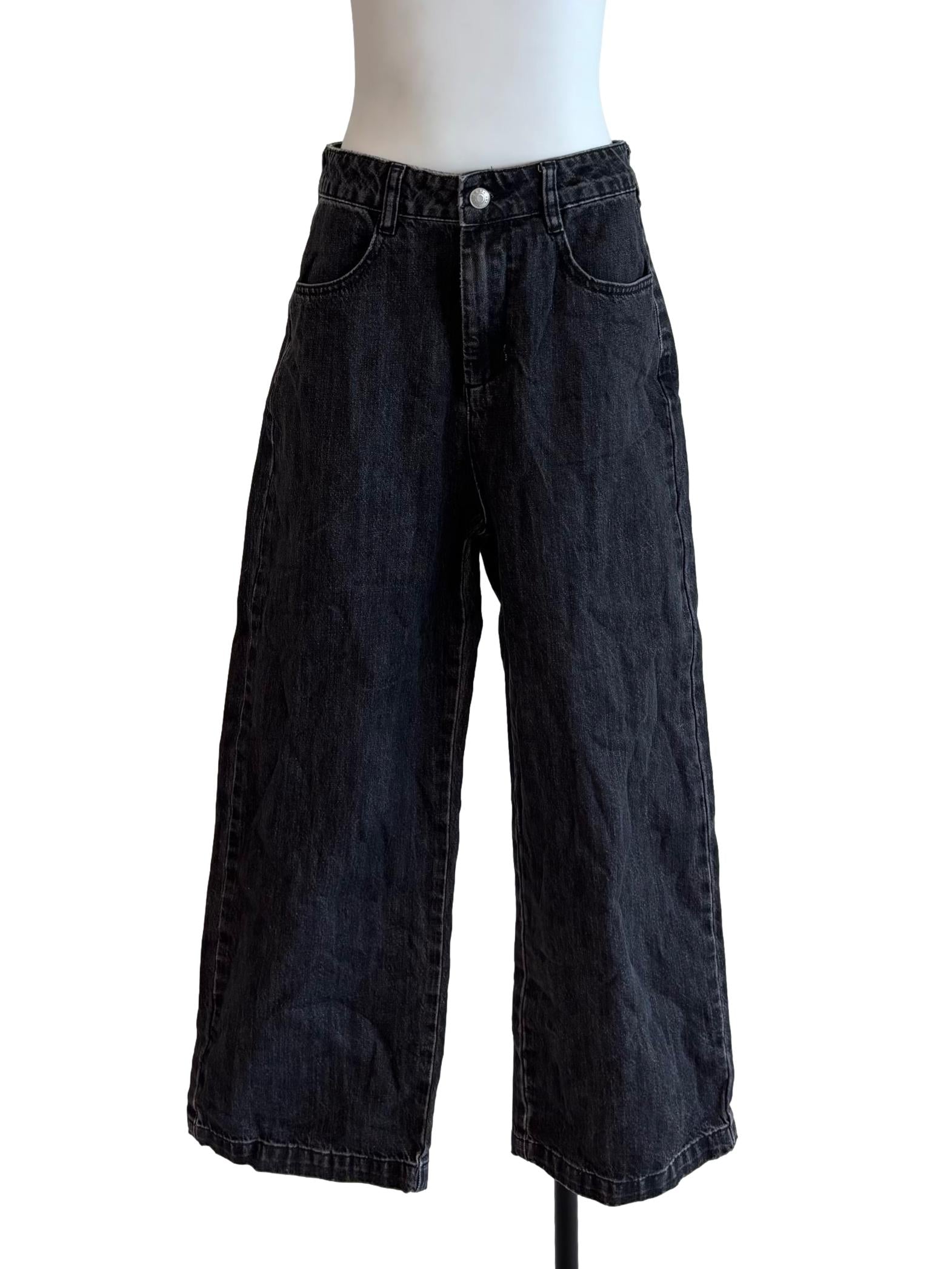 Jet Black Wide Leg Jeans