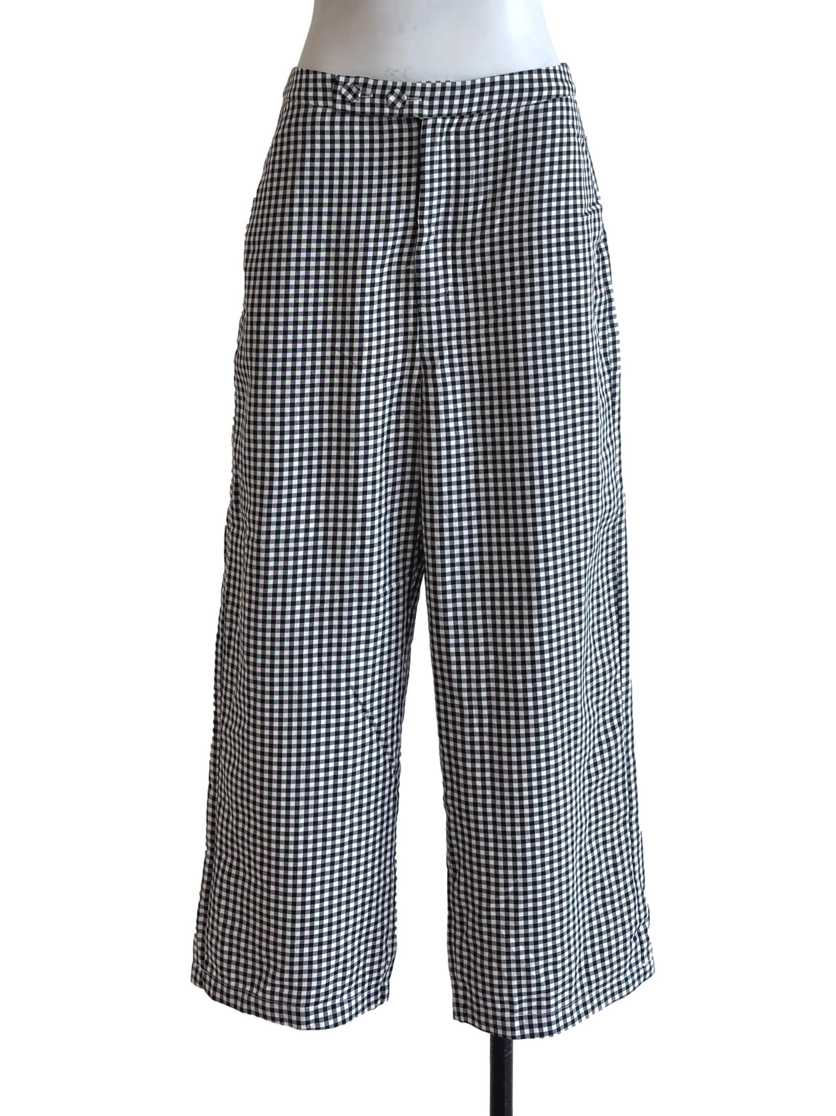 Black Gingham Casual Pants TCL