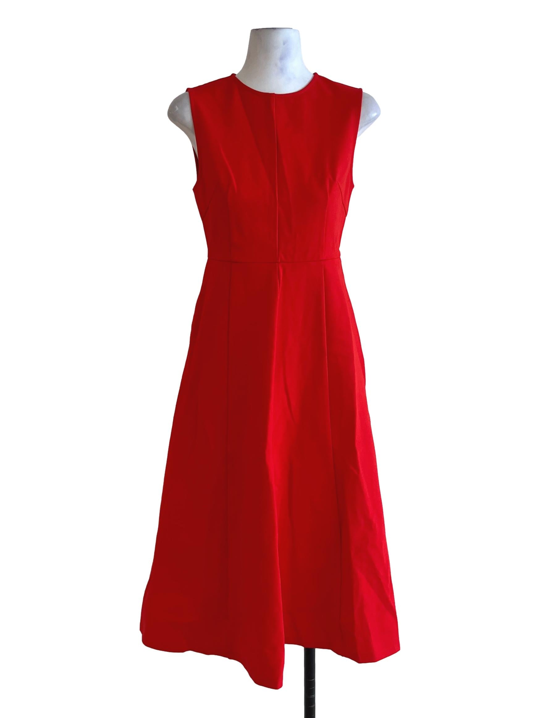 Rose Red Jewel Neckline A-Line Dress LB