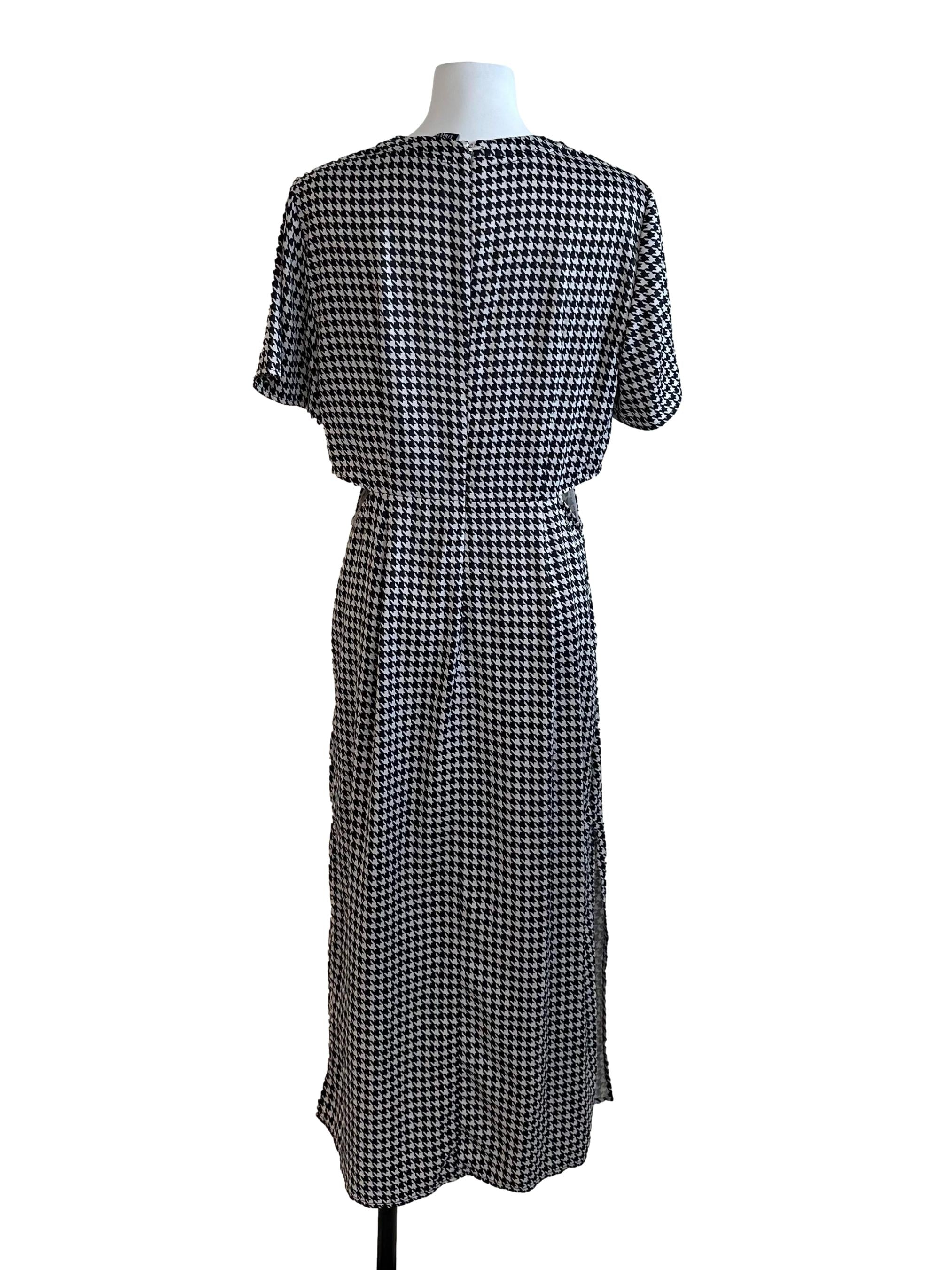 Black White Nailshead Pattern Dress
