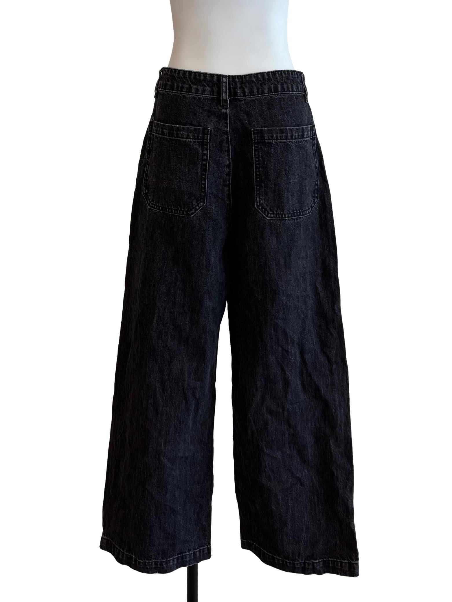 Jet Black Wide Leg Jeans