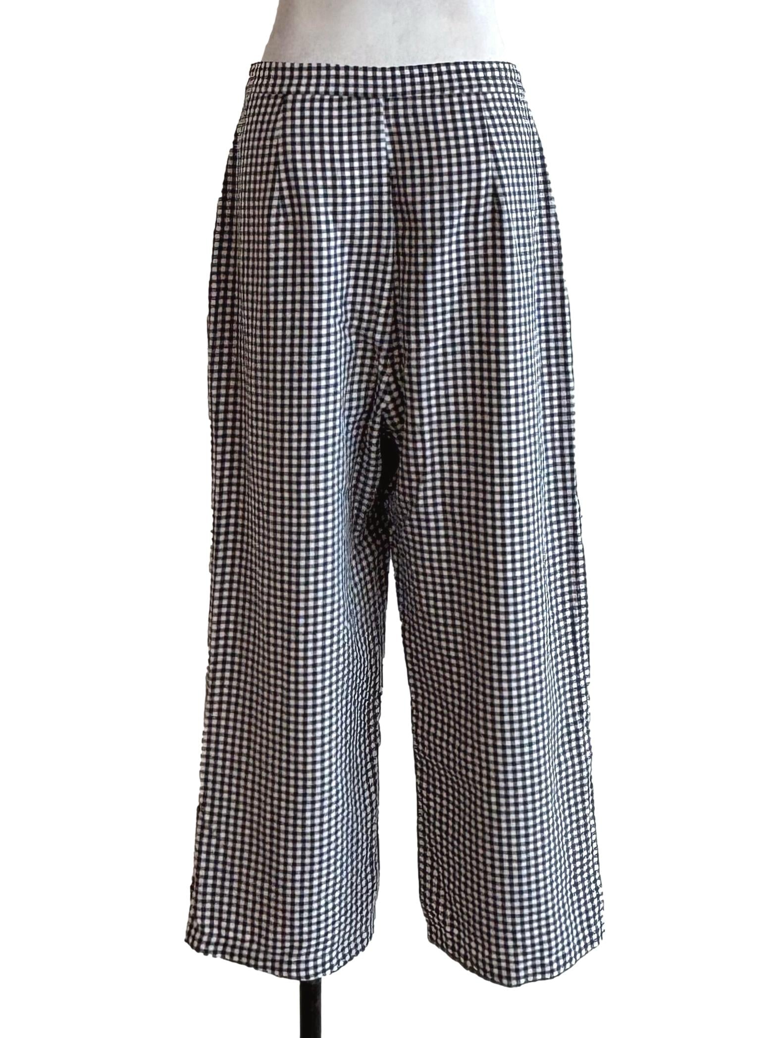 Black Gingham Casual Pants TCL