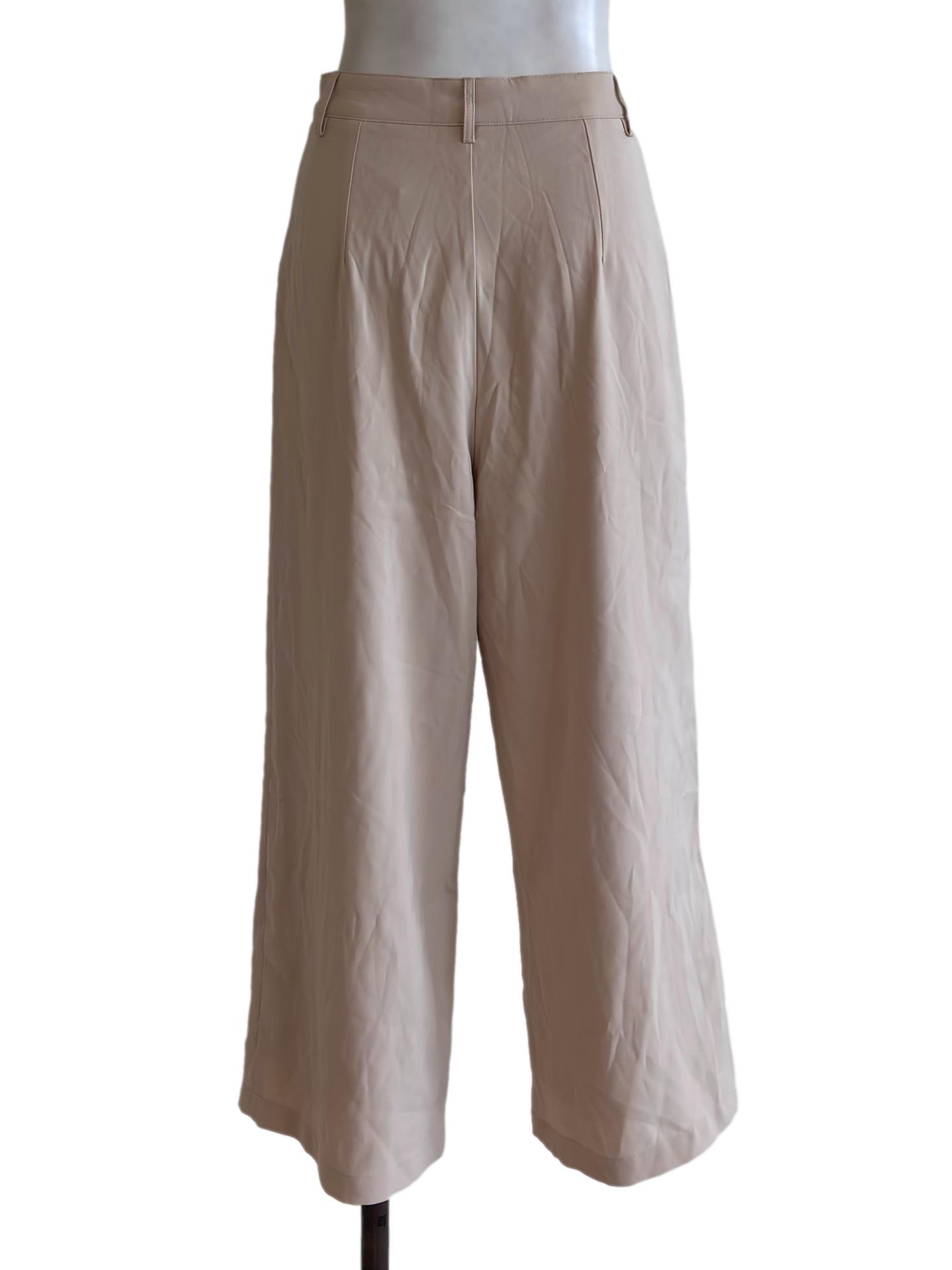 Nude Beige Pocket Detail High Waist Pants